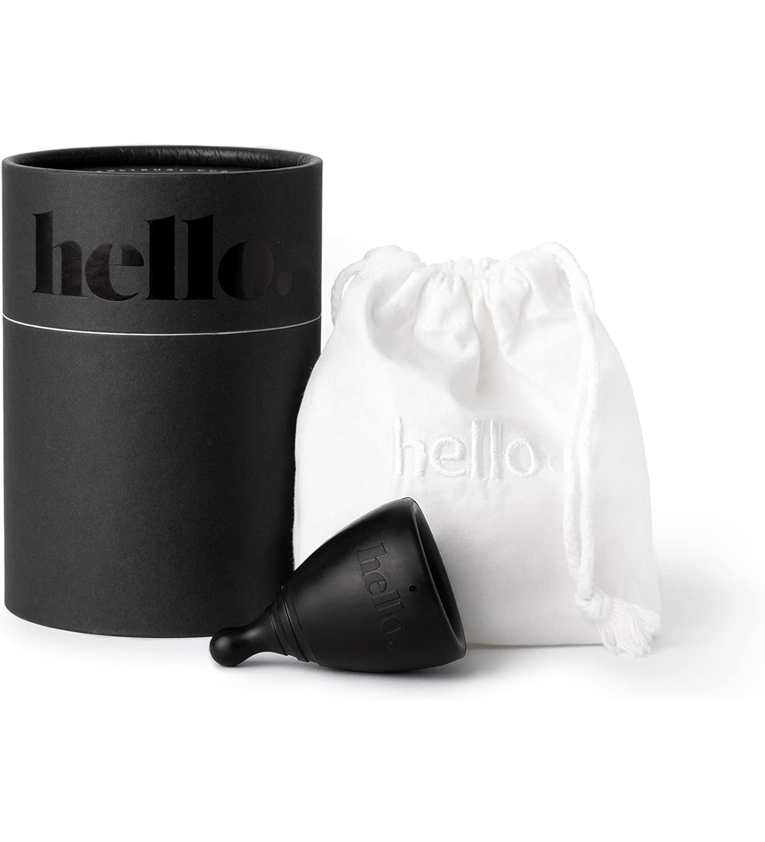 Hello Cup Small/Medium Menstrual Cup - BPA Free  Reusable  Hypoallergenic  Recyclable  Medical Grade TPE - Smooth & Comfortable - Black (S/M 1 ct) - Buy Online on GoSupps.com