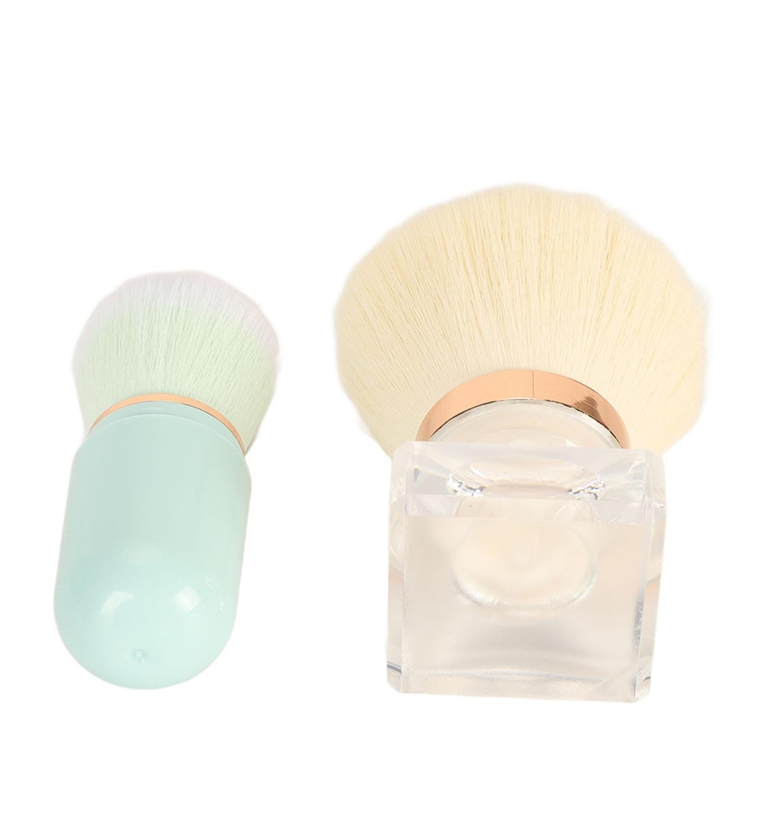 Small Blue Capsule Makeup Brush Thickened Die Casting White Hair Round Fake Base Cosmetic Brush - Buy Online on GoSupps.com