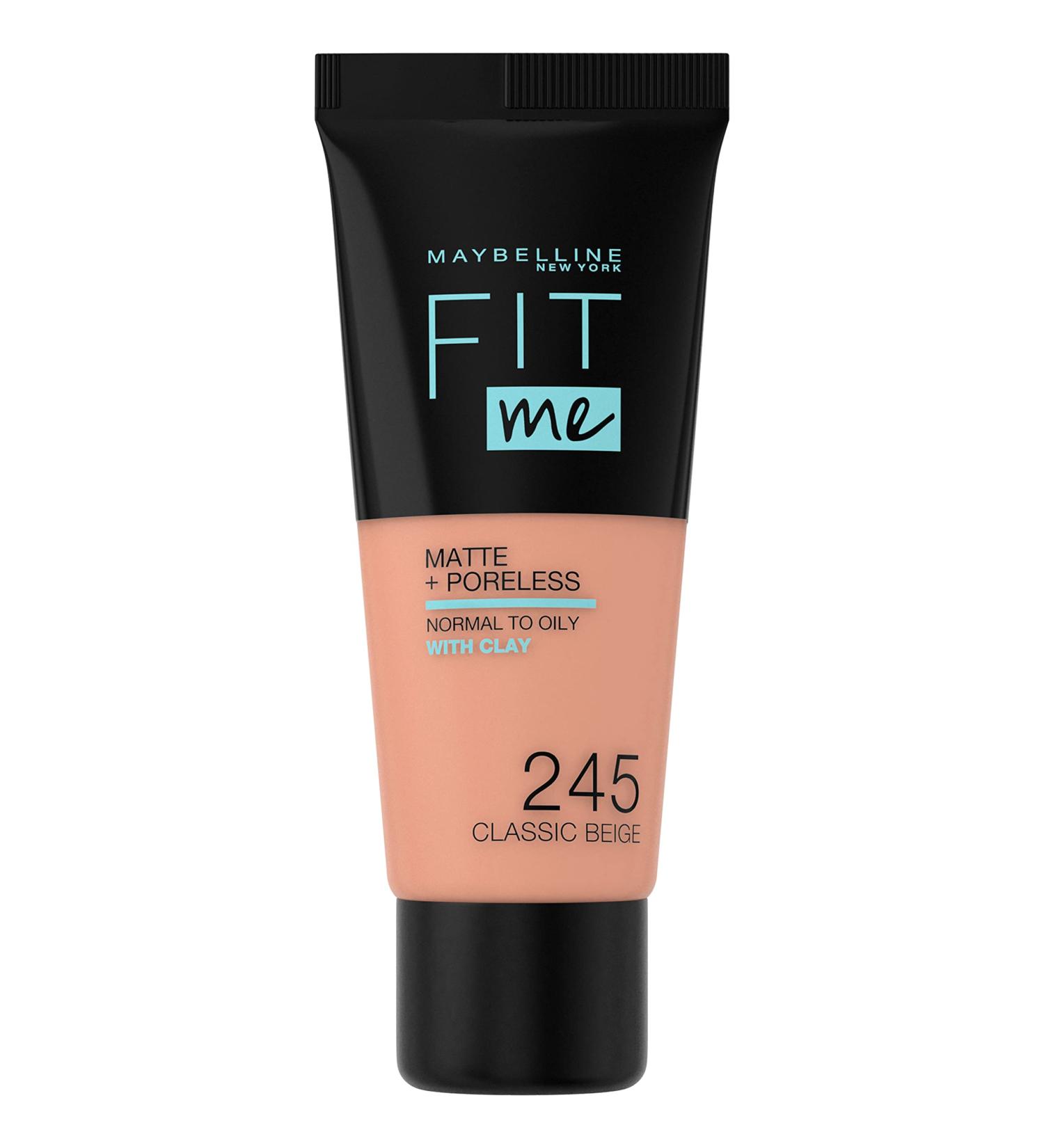 Maybelline Fit Me Matte & Poreless Foundation 245 Classic Beige 30ml - Pack of 1 - Buy Online on GoSupps.com