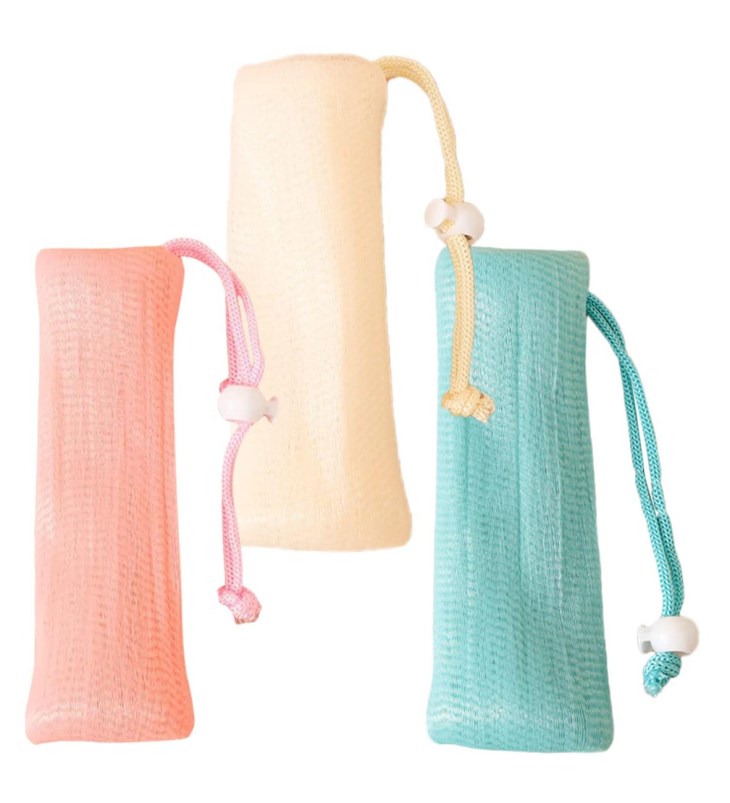 OHPHCALL 3pcs Soap Bag Foam Net Bar Soap Scrubber Pouch Exfoliating Soap Pouches Small Soap Bags Soap Mesh or 17x6.5cm Assorted Color - Buy Online on GoSupps.com