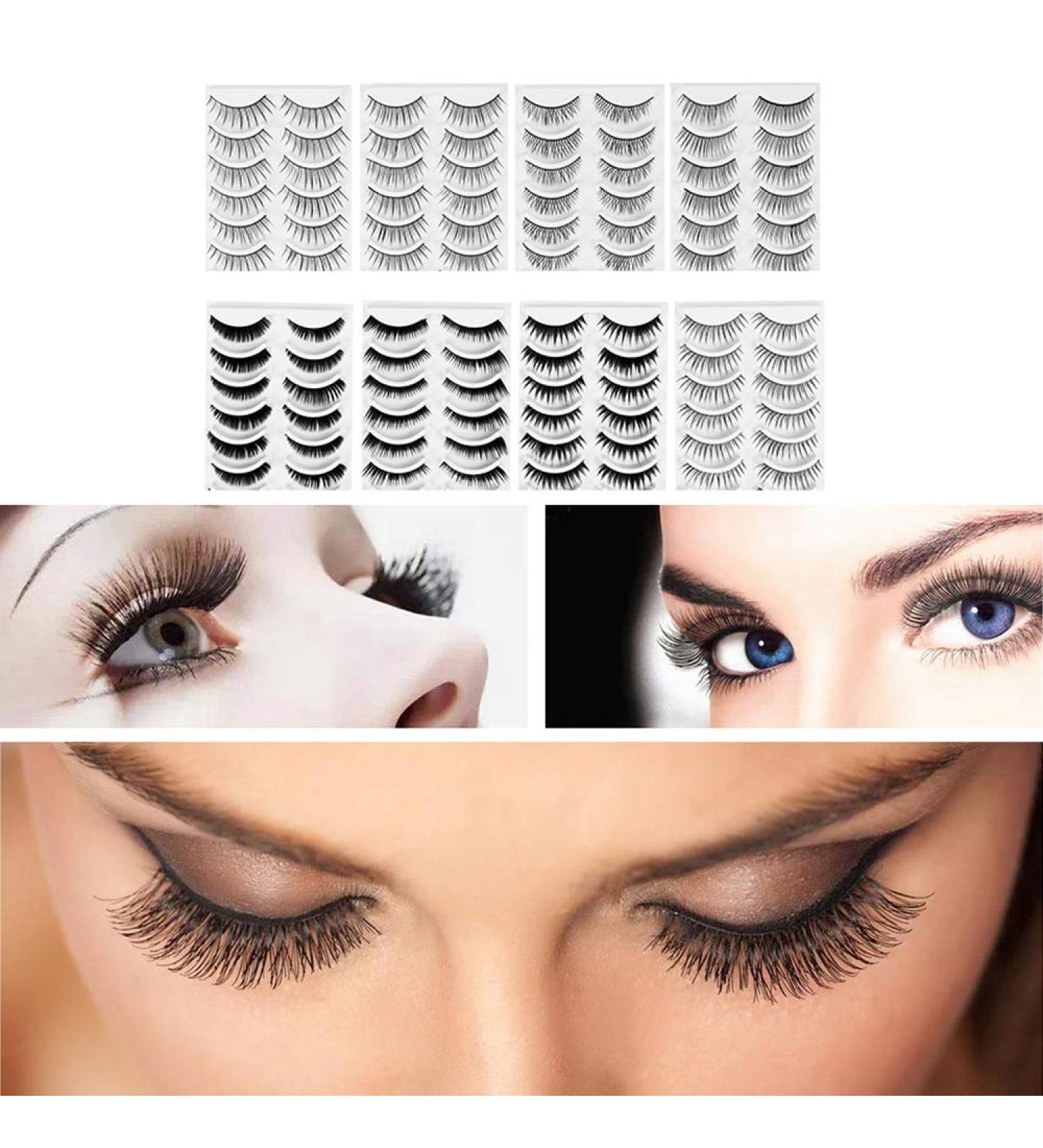 Frcolor 80 Pairs Natural Fake Eyelashes - Premium False Lashes for Women & Girls | 8 Stylish Natural Looks | Buy Online - Buy Online on GoSupps.com