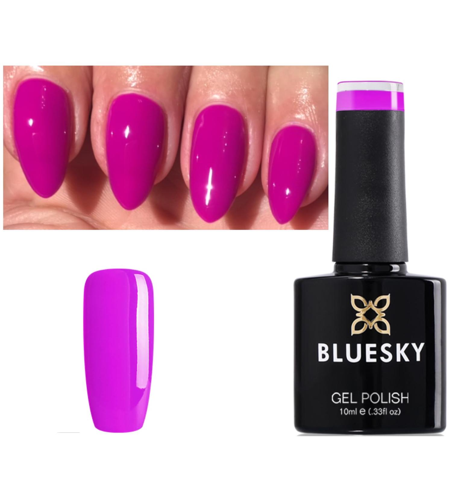 Bluesky Nail Gel Polish Neon Pink Purple Fuchsia Spring Summer Color NEON 28 UV LED Soak Off 10ml - Buy Online on GoSupps.com
