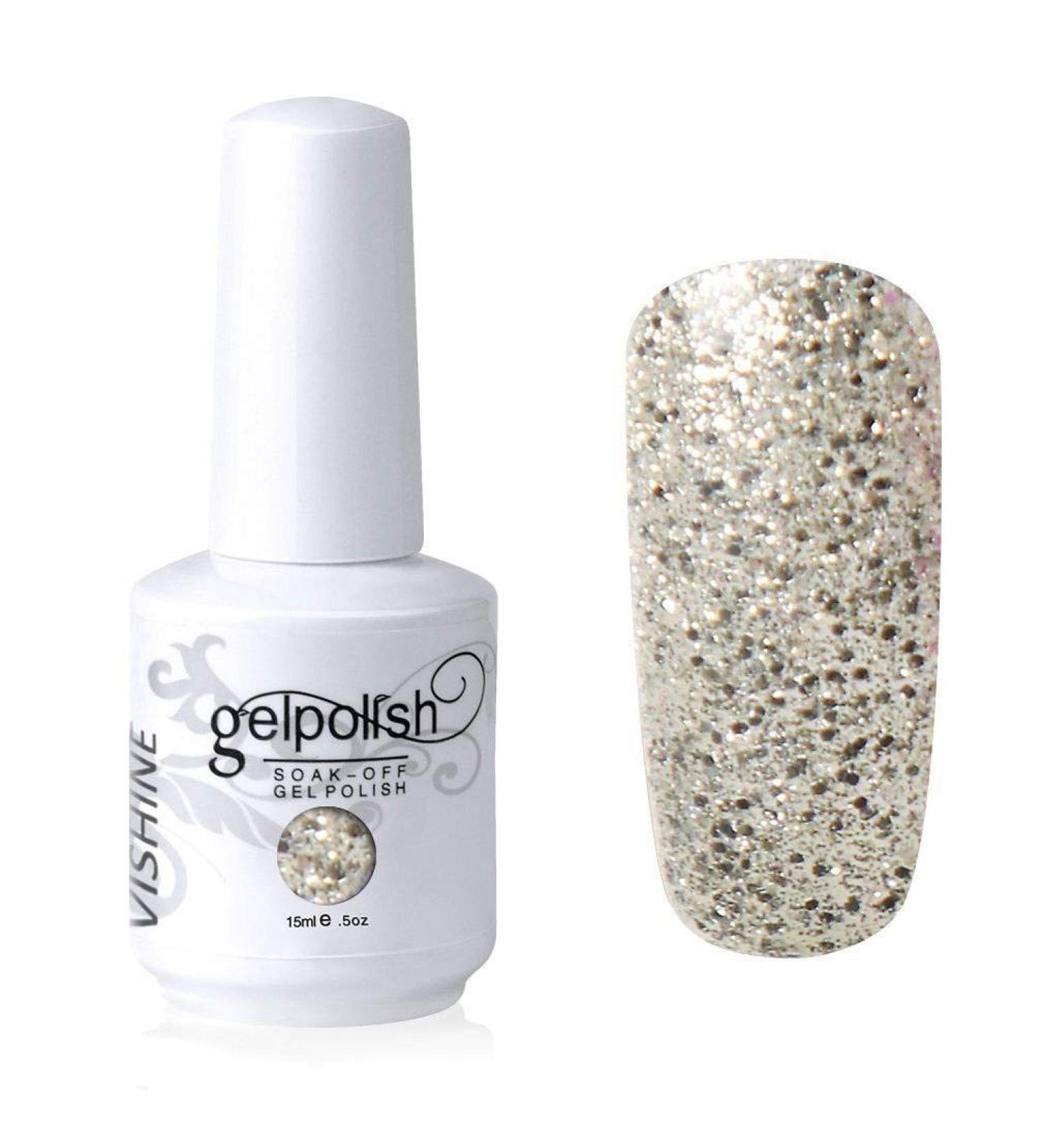 Vishine Gelpolish Soak-off Nail Art UV LED Nail Polish Salon Manicure Glitter White 548 #548 - Buy Online on GoSupps.com
