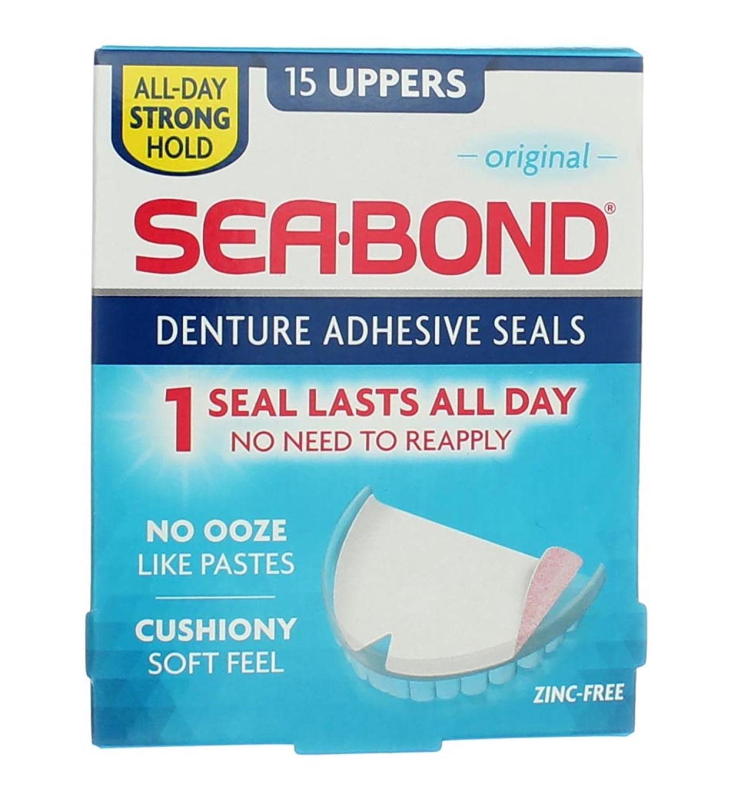 SEA-BOND Denture Adhesive Seals Uppers Original 15 ea (Pack of 3) - Buy Online on GoSupps.com