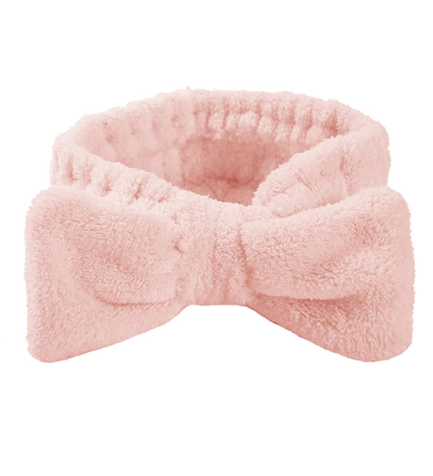 WLLHYF Spa Face Headbands Set - Soft Elastic Bow Makeup Hair Band for Women Girls - Prevent Water Spills - Perfect for Skin Care Shower - Pink - Buy Online on GoSupps.com
