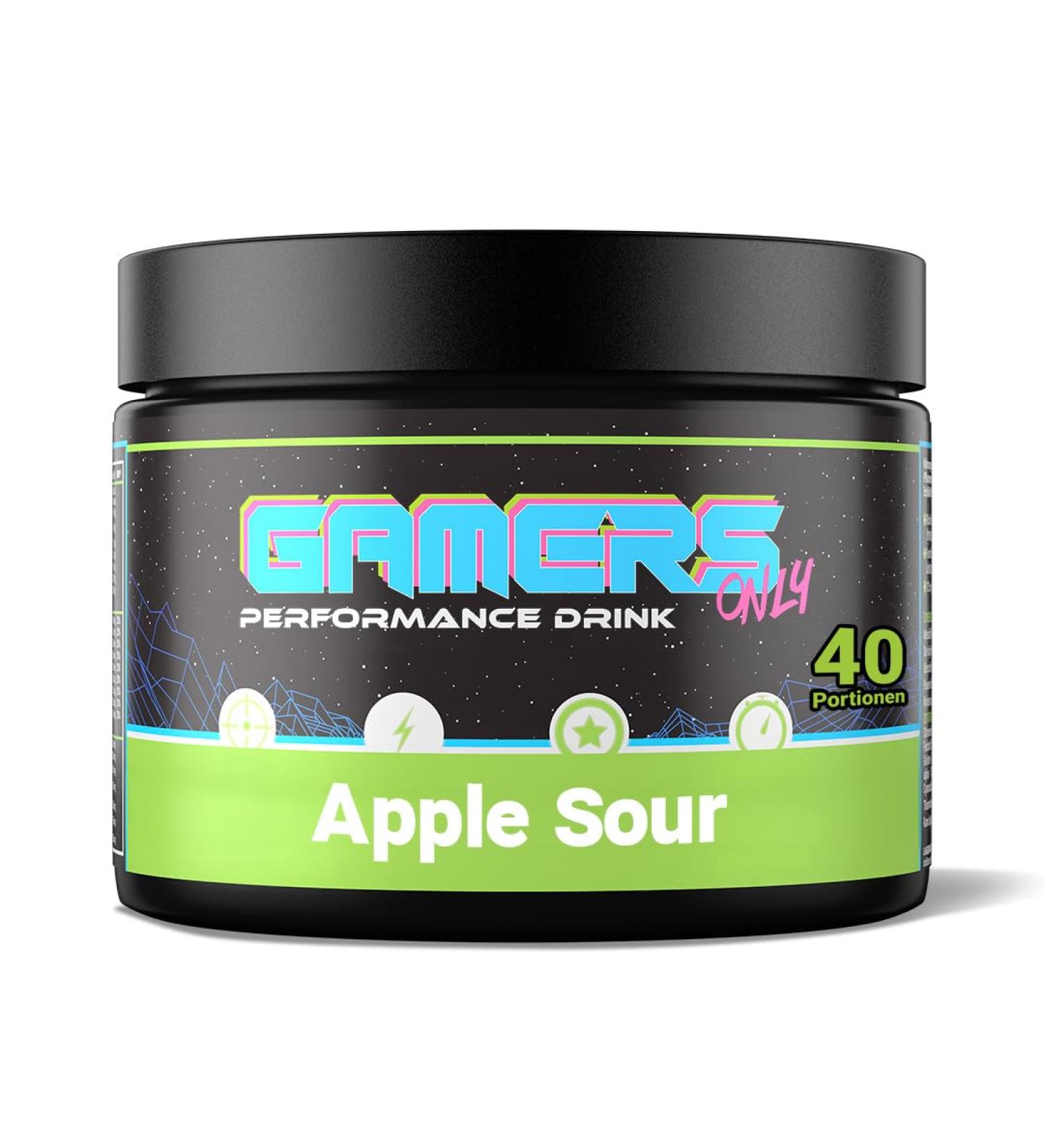 Gamers Only Performance Drink (200g) Green Turbo Apple Sour - Buy Online on GoSupps.com