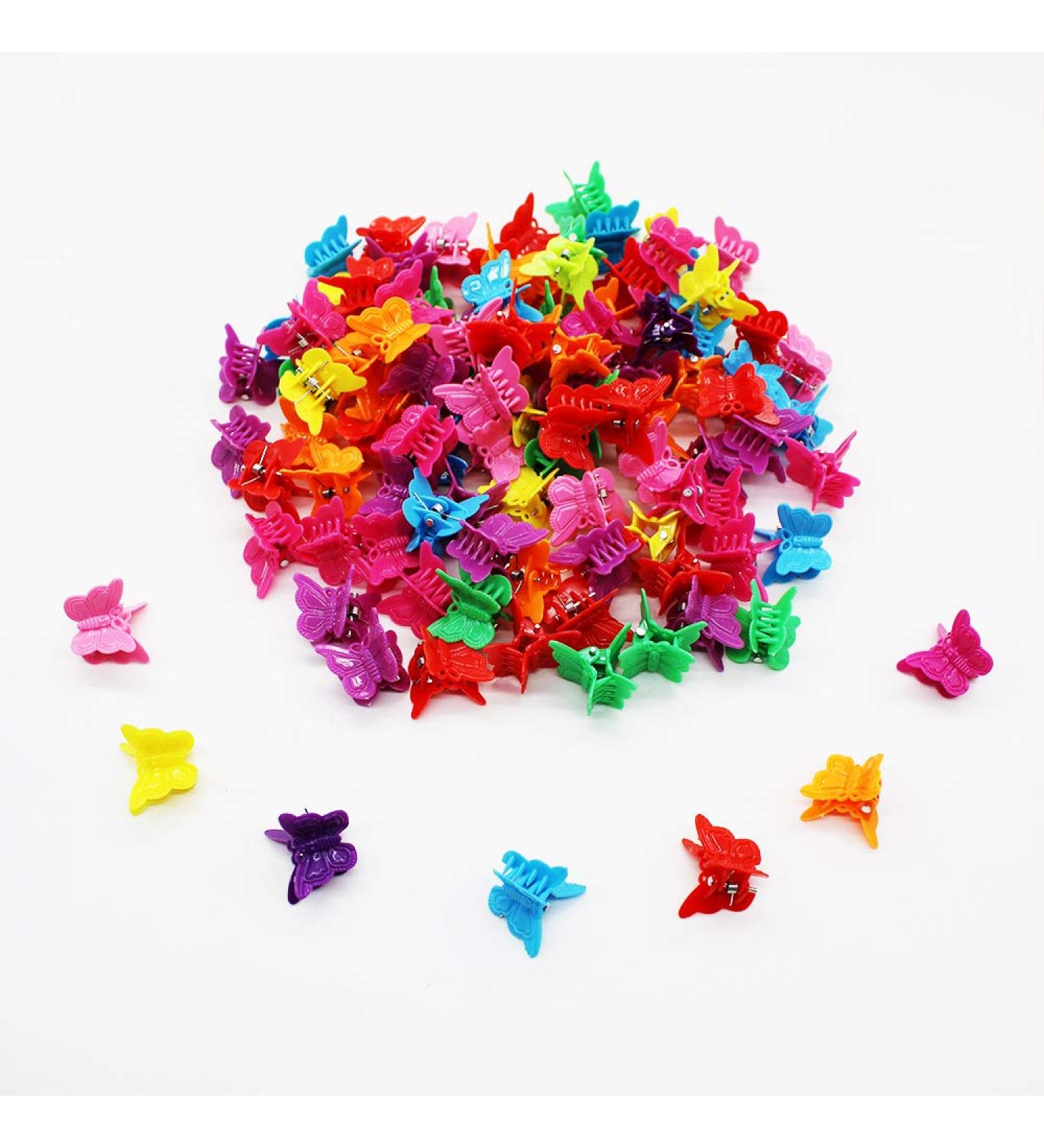 Xloey Butterfly Hair Clips 100 Pack - Assorted Colors Mini Hair Accessories for Girls & Women - Buy Online on GoSupps.com