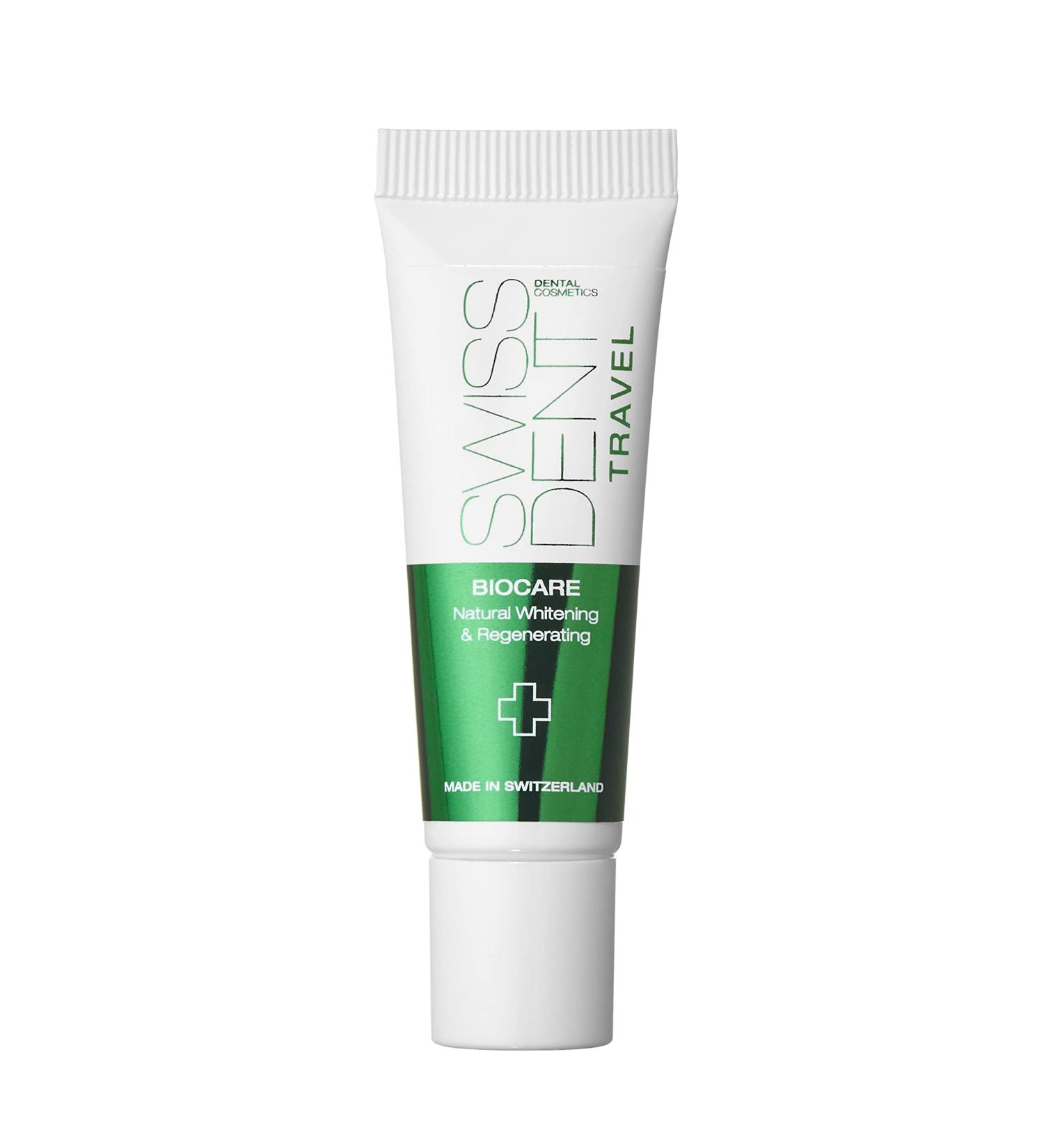 Swissdent Biocare toothpaste 10 ml travel size naturally brightening whitening toothpaste strengthens the tooth interface & protects against sensitivity 10 ml (1 Pack)