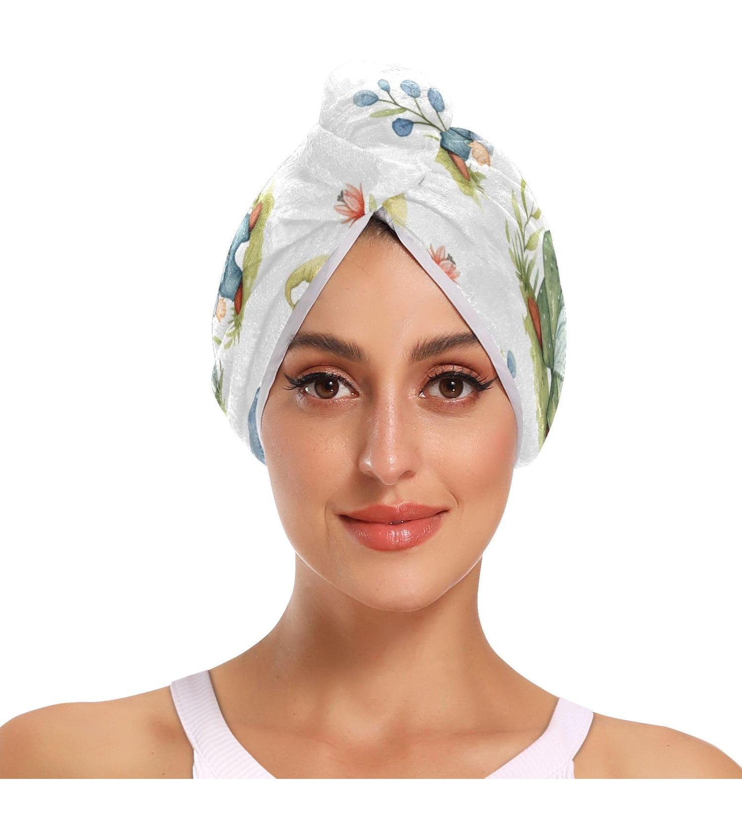 Super Absorbent Dwarf Hair Towel 2 Pack - Quick Dry Hair Turbans for Women & Girls | Perfect Hair Drying Solution - Buy Online on GoSupps.com
