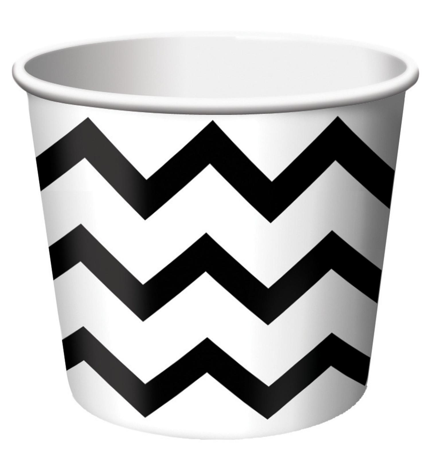 Creative Converting Chevron Patterned Treat Cups  One Size  Black/White Blue