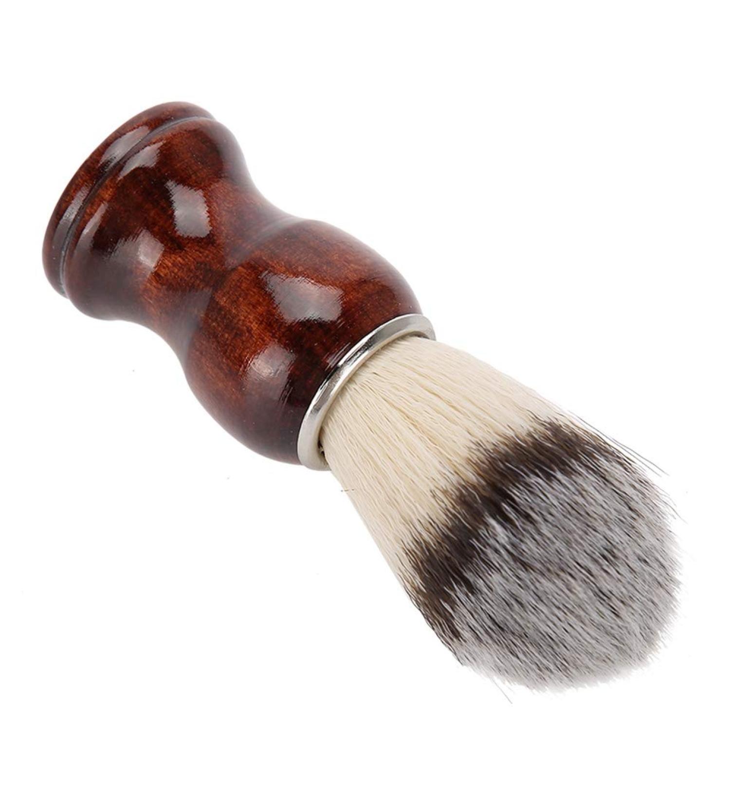 Men's Shaving Brush with Wooden Handle - Portable Beard Brush for Barber Home & Travel - Buy Online on GoSupps.com