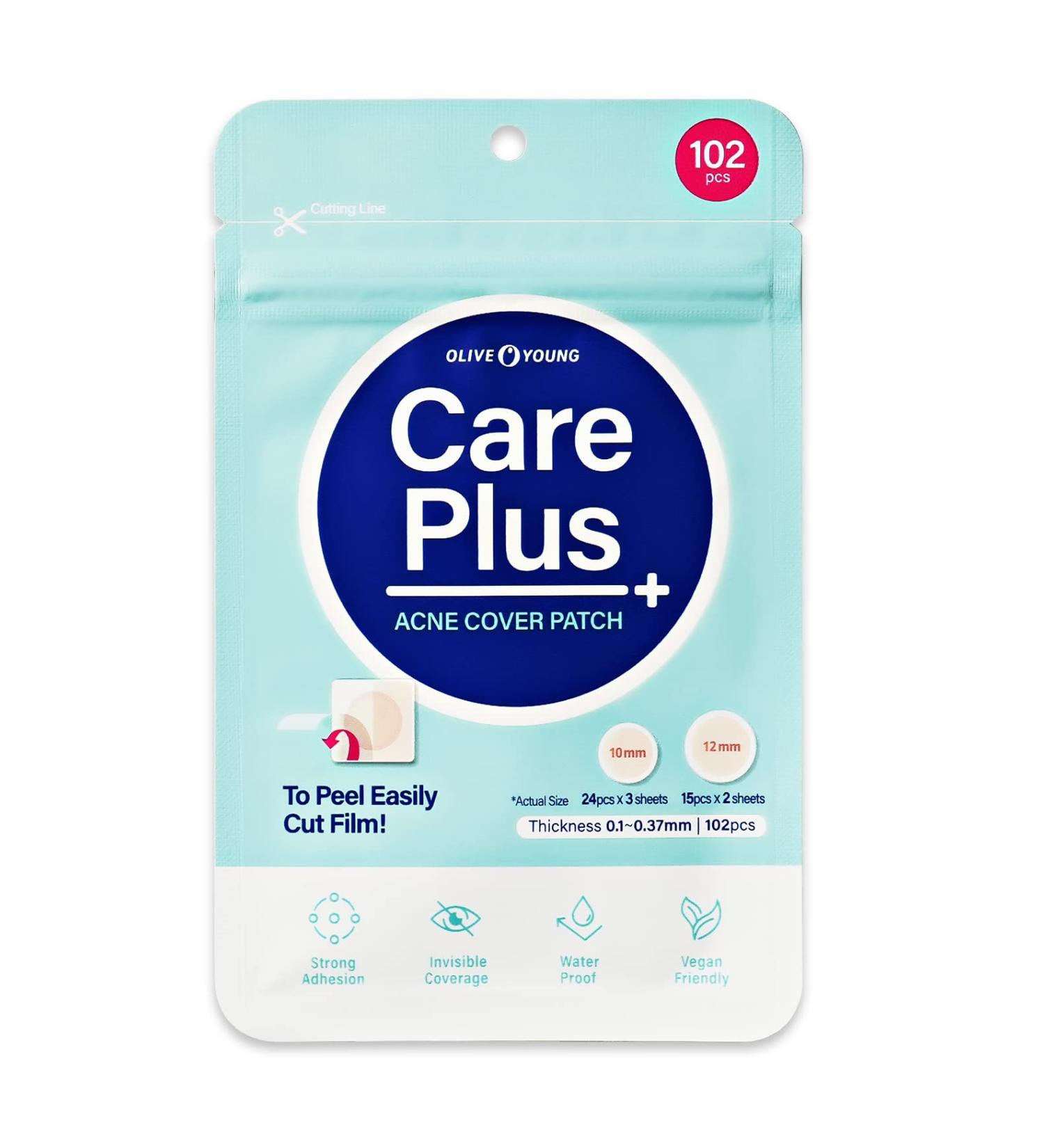 Olive Young Care Plus Spot Patch 1 Pack | Hydrocolloid Acne Pimple Patch for Troubled Skin | 102 Count - 10mm*72ea + 12mm*30ea - Buy Online on GoSupps.com