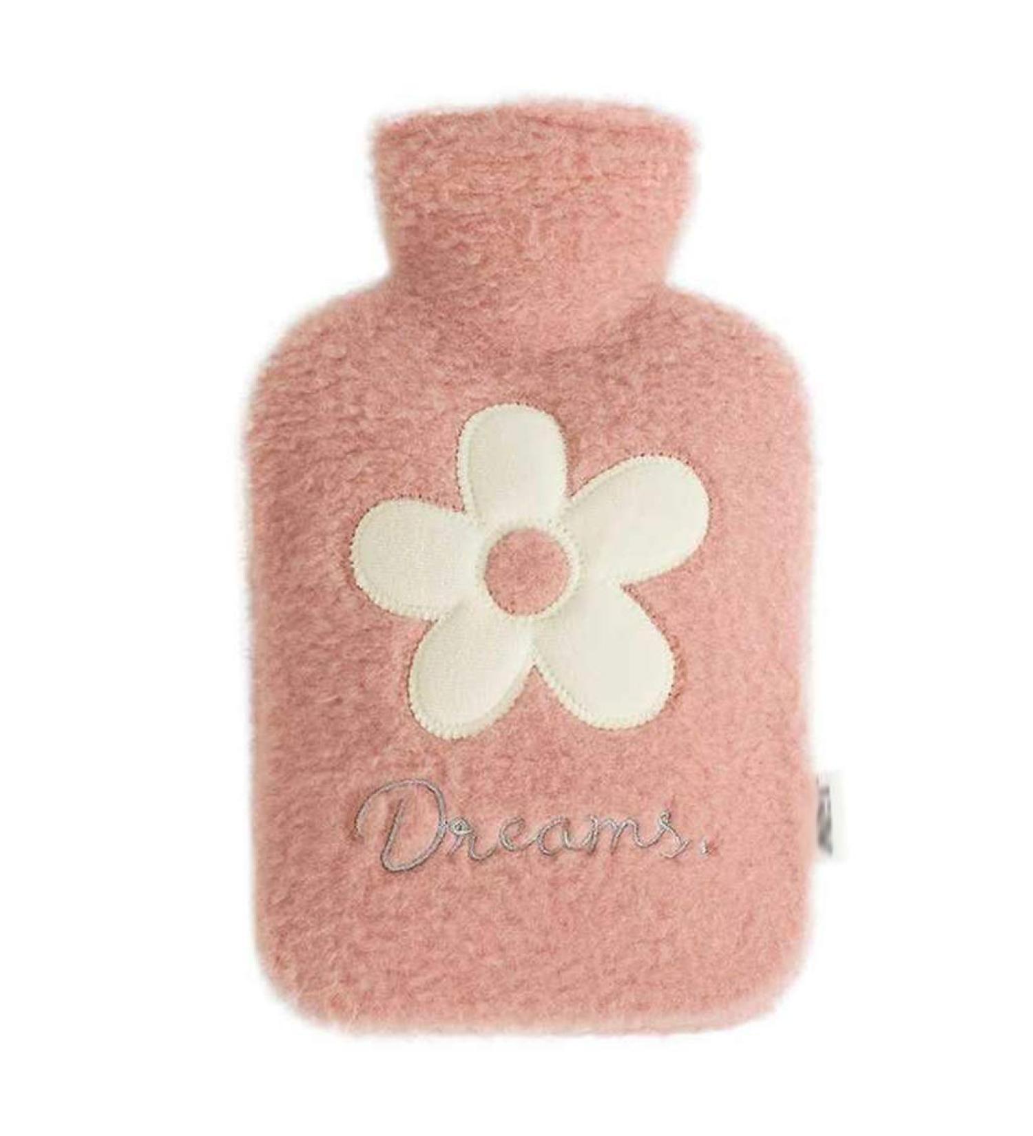 Shop Dlandz 1L Hot Water Bottle with Soft Cover - Classic Rubber Hand Warmer & Pom-Decor Heating Bag for Comfort - Buy Online on GoSupps.com