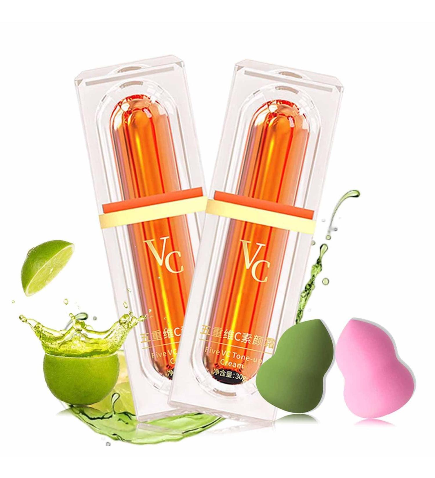 Five Vitamin C Tone-Up Cream Five-Dimensional C Natural Makeup Cream VC Tone-Up Cream Five Vitamin C Natural Makeup Cream (2PCS) - Buy Online on GoSupps.com