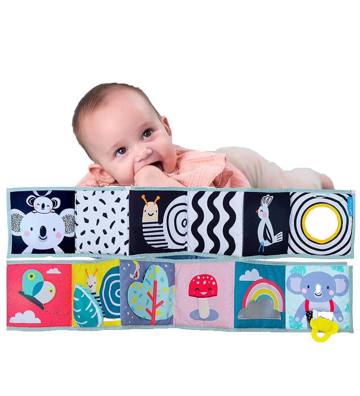 Baby Steps Koala High Contrast Soft Cloth Book - Educational Tummy Time Toy with Mirror & Teether for Infants and Toddlers - Sensory Activity Crib Toy 0-3 Yrs - Buy Online on GoSupps.com