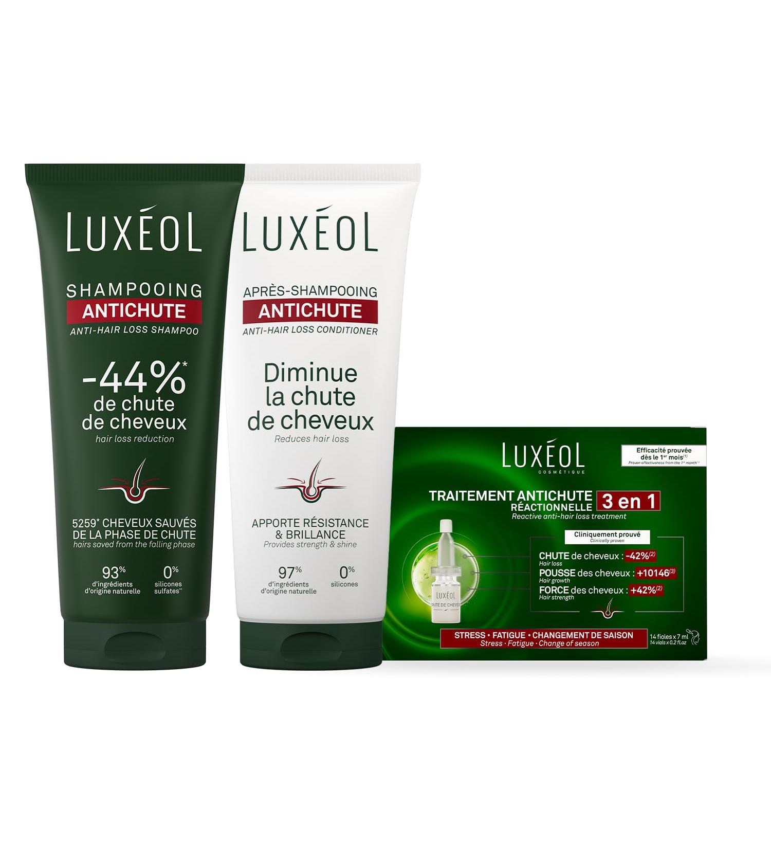LUXEOL - Routine Traitement Antichute R actionnelle : Shampooing Apr s-Shampooing & Traitement Antichute R actionnelle - Buy Online on GoSupps.com