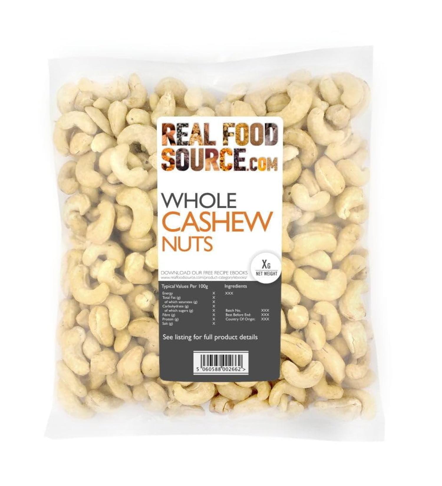 RealFoodSource Cashew Nuts Whole 250g