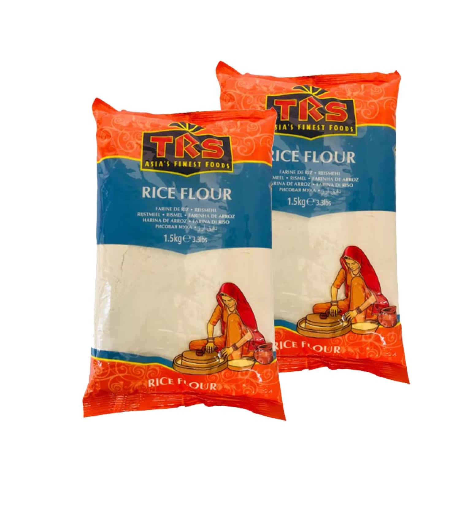 TRS Rice Flour | 1.5Kg | Rice Flour |GMO Free | Vegan | High Fibre | Indian Origin (Pack of 2) - Buy Online on GoSupps.com