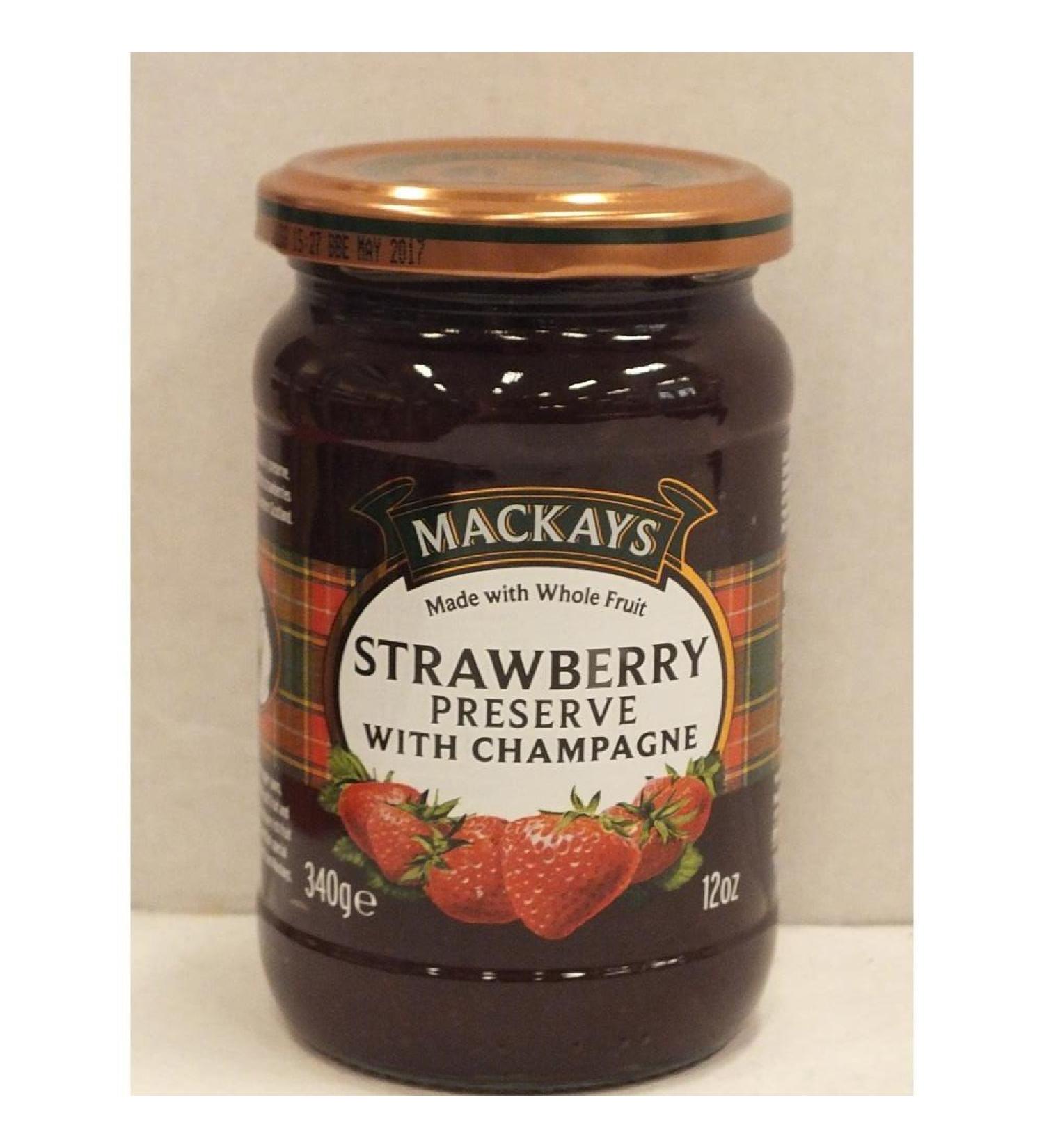  Mackays Mackays Strawberry with Champagne Marmalade Glass 340g (strawberries with champagne) - Buy Online on GoSupps.com