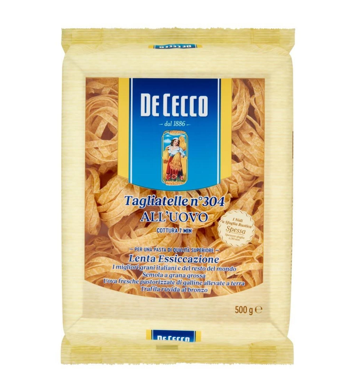  Italian Gourmet E.R. De Cecco All'uovo Tagliatelle with Egg No. 302 - 500 g + Gourmet Italian Pulp 500 g - Buy Online on GoSupps.com