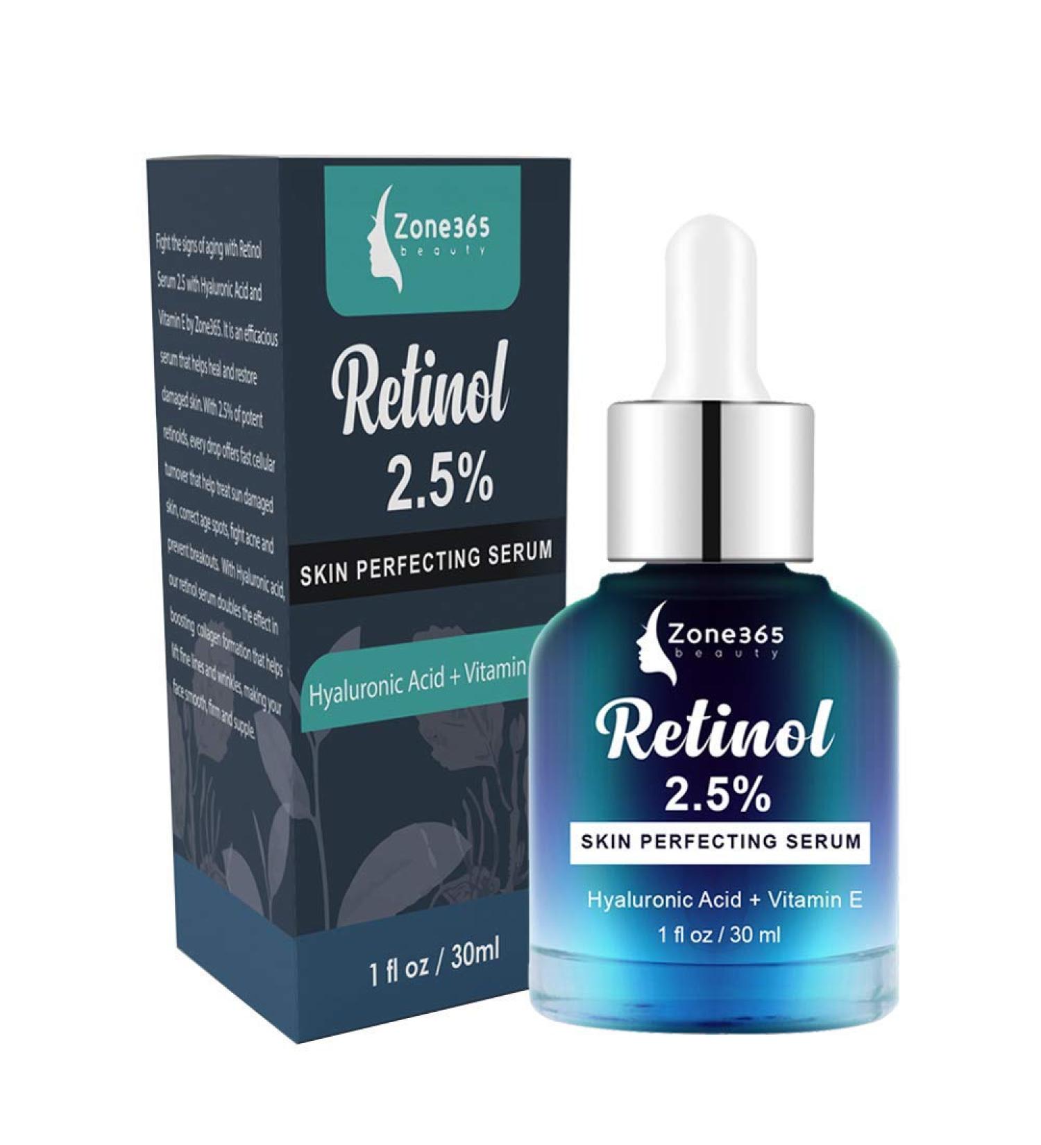 Zone 365 Retinol Serum for Face | Anti Aging Serum with Hyaluronic Acid & Vitamin E | All Skin Types - Buy Online on GoSupps.com