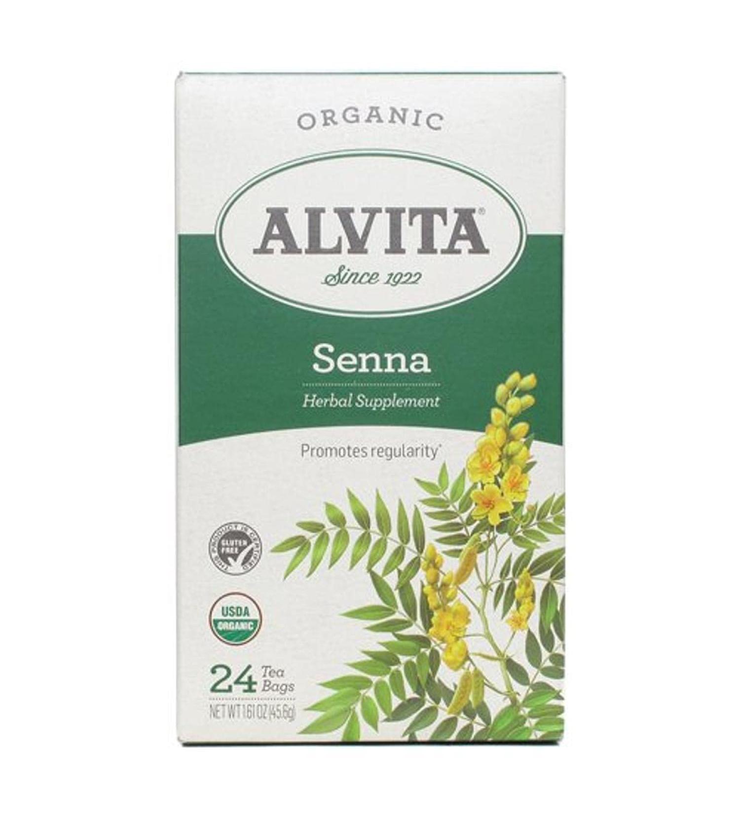 Alvita Organic Senna Herbal Tea - Made with Premium Quality Organic Senna Leaves, And A Mild Bitter Flavor, 24 Tea Bags