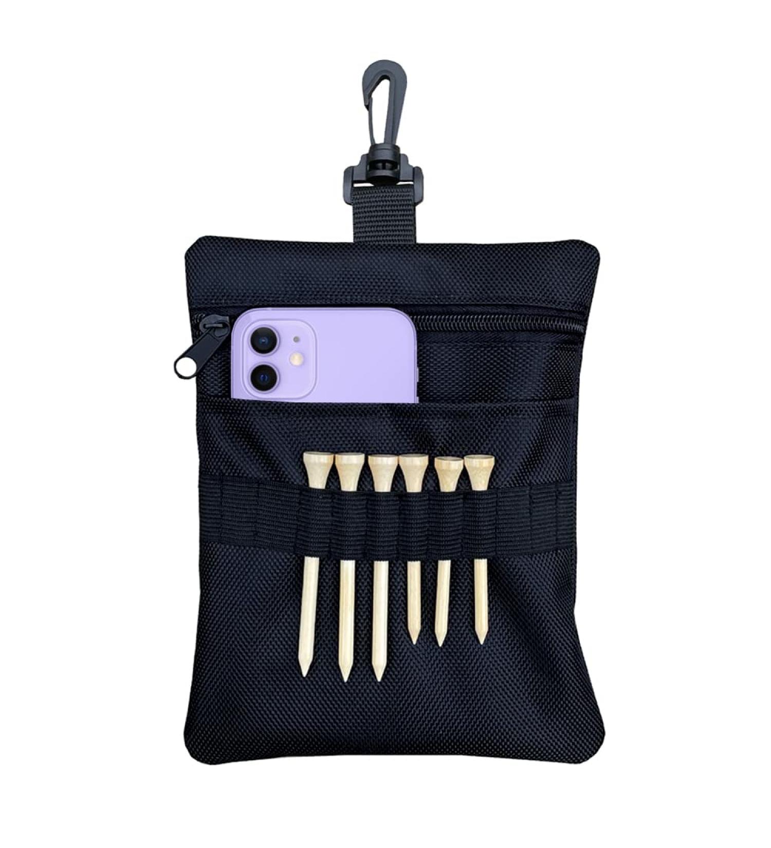 Corecise Golf Tee Pouch Bag - Zipper Golf Ball Bag for Men - Black - Buy Online on GoSupps.com