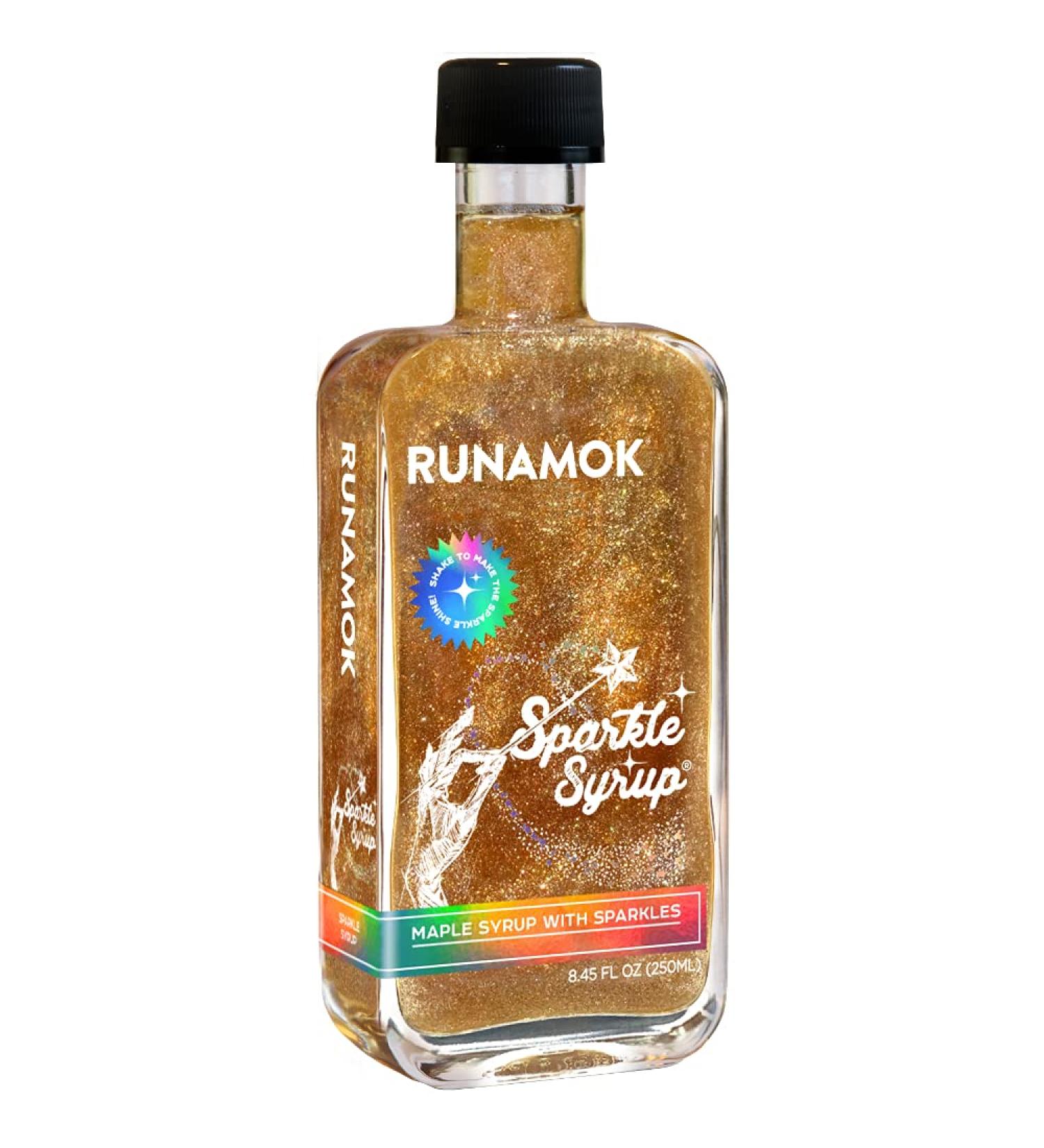 Runamok Sparkle Syrup - Authentic Vermont Maple Syrup with Sparkles | Natural Sweetener for Pancakes, Beverages & Desserts | 8.45 Fl Oz - Buy Online on GoSupps.com