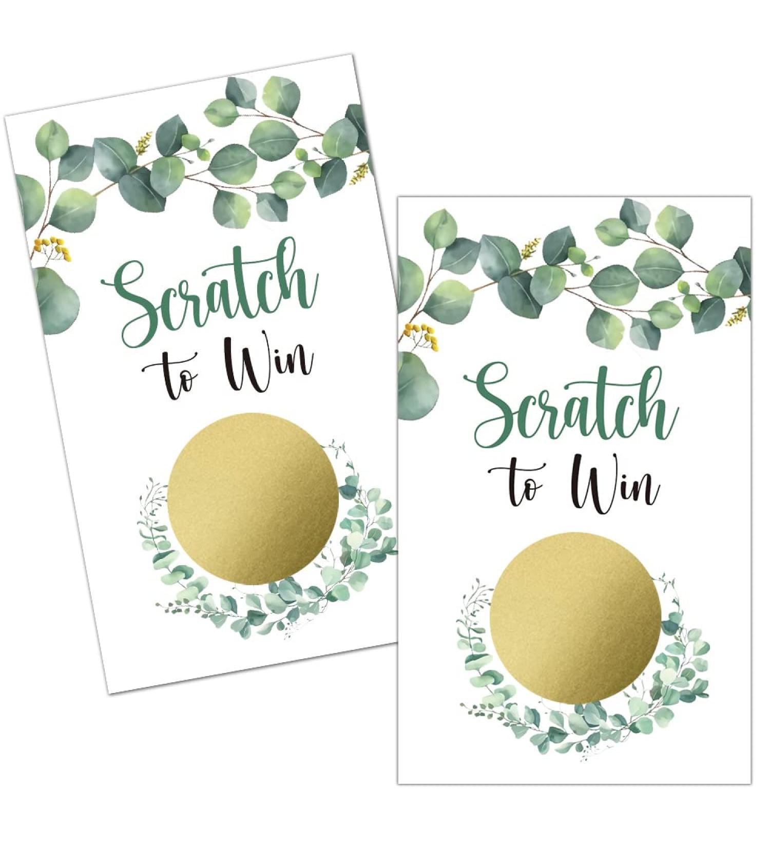 Haizct 50 Pack Eucalyptus Party Blank Gift Certificate Scratch Off Cards for Small Business Spa Beauty Makeup Hair Salon Baby Shower Bridal Shower Raffle Ticket Country Wedding-GK079 - Buy Online on GoSupps.com