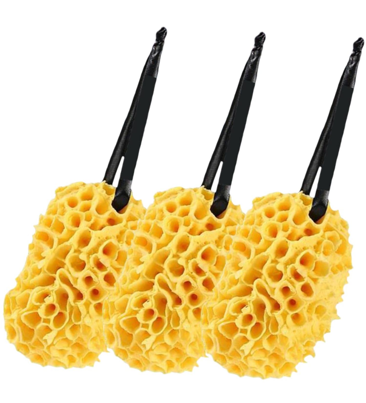 Hemoton 3pcs Honeycomb Bath Ball Scrubber | Natural Polyurethane Body Loofah & Shower Sponge for Men - Portable Bath Accessories - Buy Online on GoSupps.com