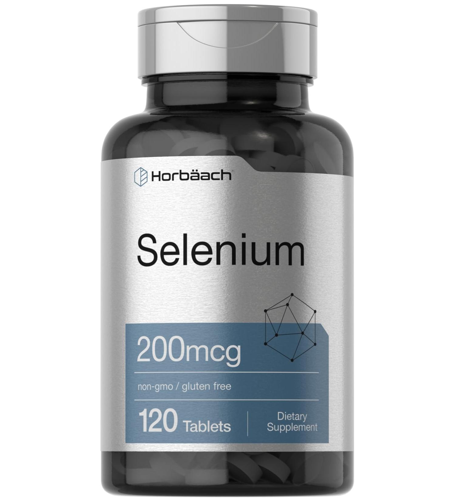 Horb ach Selenium Supplement 200mcg for Women and Men| 120 Tablets | Non-GMO and Gluten Free - Buy Online on GoSupps.com