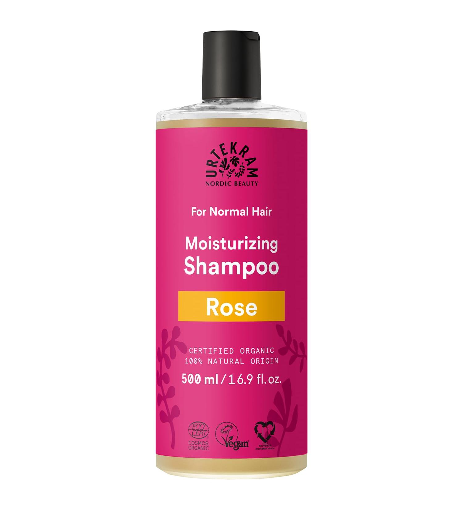 Urtekram Organic Rose Shampoo for Normal Hair - 500ml | Floral Essence Eco-Friendly & Vegan - Buy Online on GoSupps.com