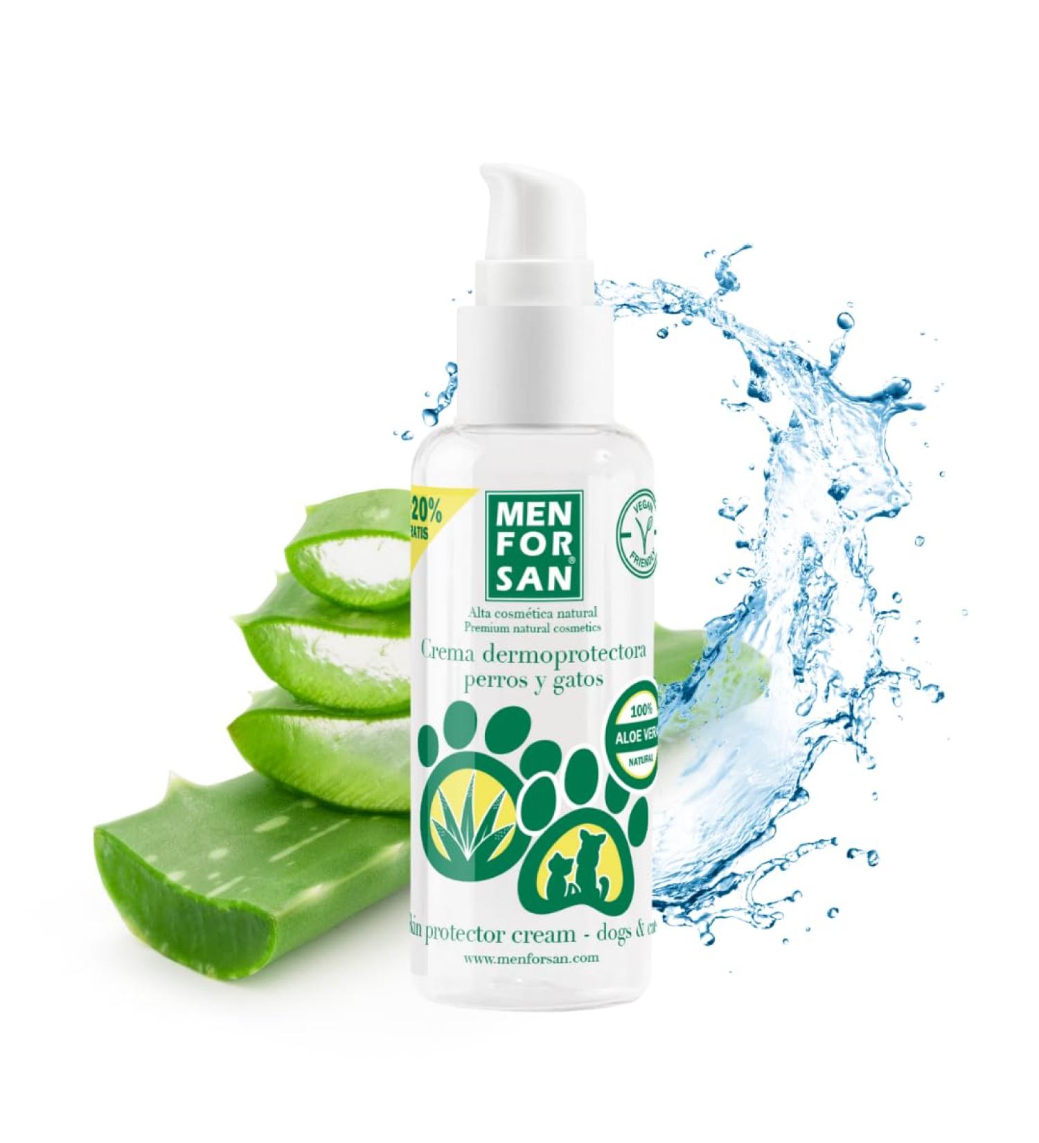 Menforsan Skin-Protecting Moisturizer for Dogs & Cats - 60 ml | 100% Natural Aloe Vera - Organic Certified - Buy Online on GoSupps.com