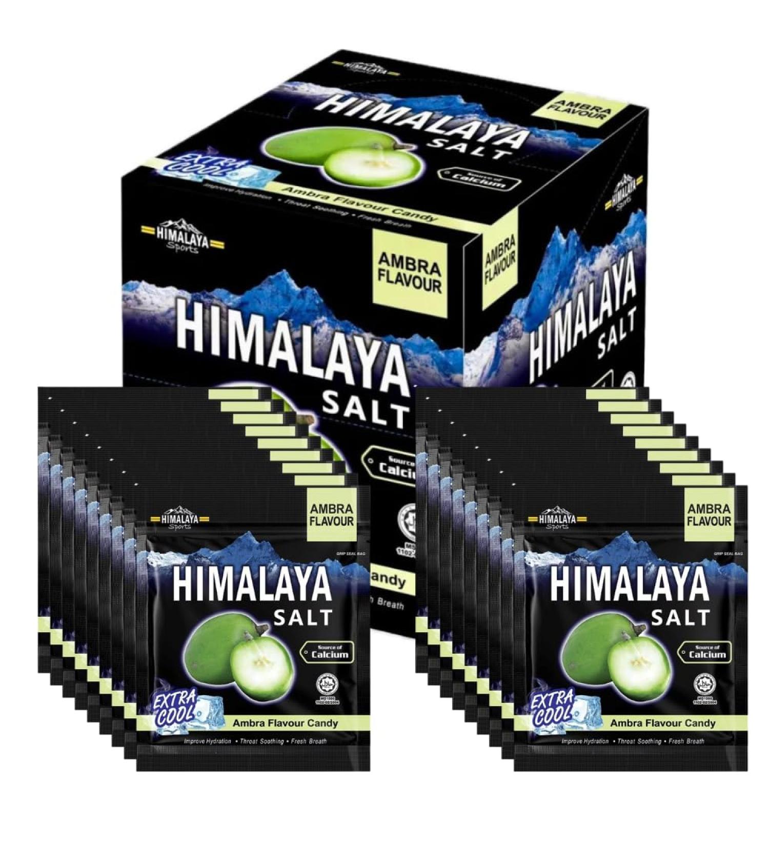 Himalaya Sports Ambra Mint Candy - Pack 12 sachets de 15 g - Bonbons la menthe au sel rose - Sachets individuels - Go t sucr -sal rafra chissant - Buy Online on GoSupps.com