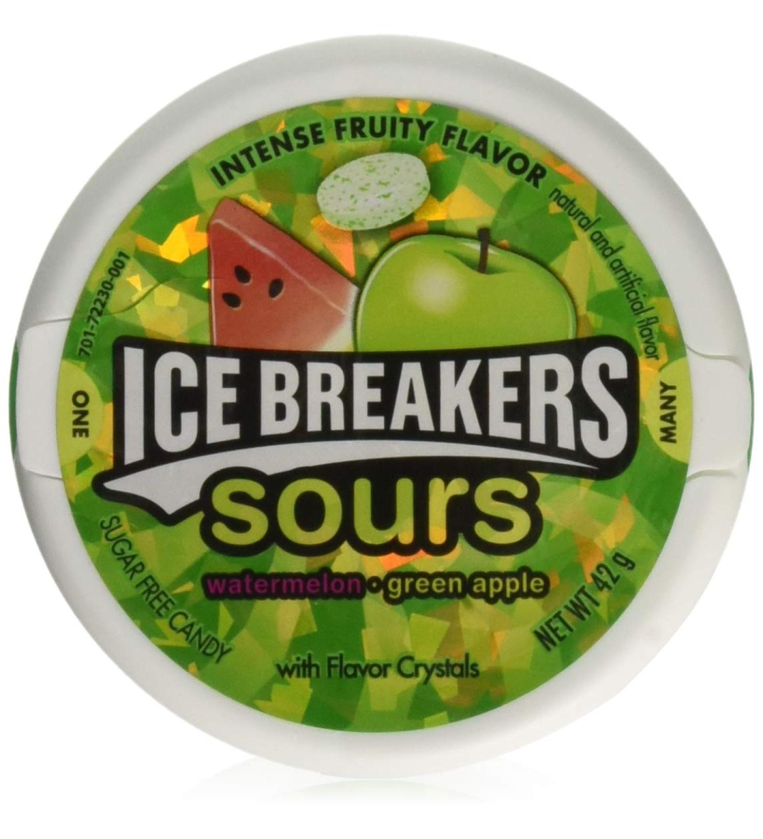  Ice Breakers Ice Breakers Pack of 8 sugar-free fruit sachets watermelon and green apple flavor sour flavor 42g - Buy Online on GoSupps.com