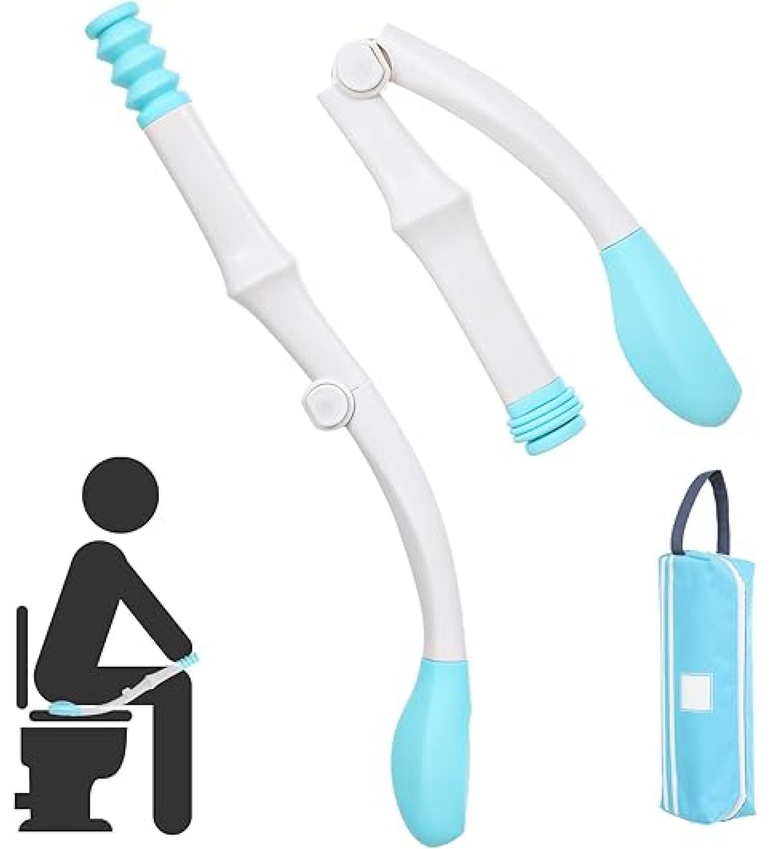 Portable Toilet Aids for Wiping - 15.7” Press to Fold Long Reach Comfort Bottom Buddy Wiping Aid - Travel Butt Wiper  - Buy Online on GoSupps.com