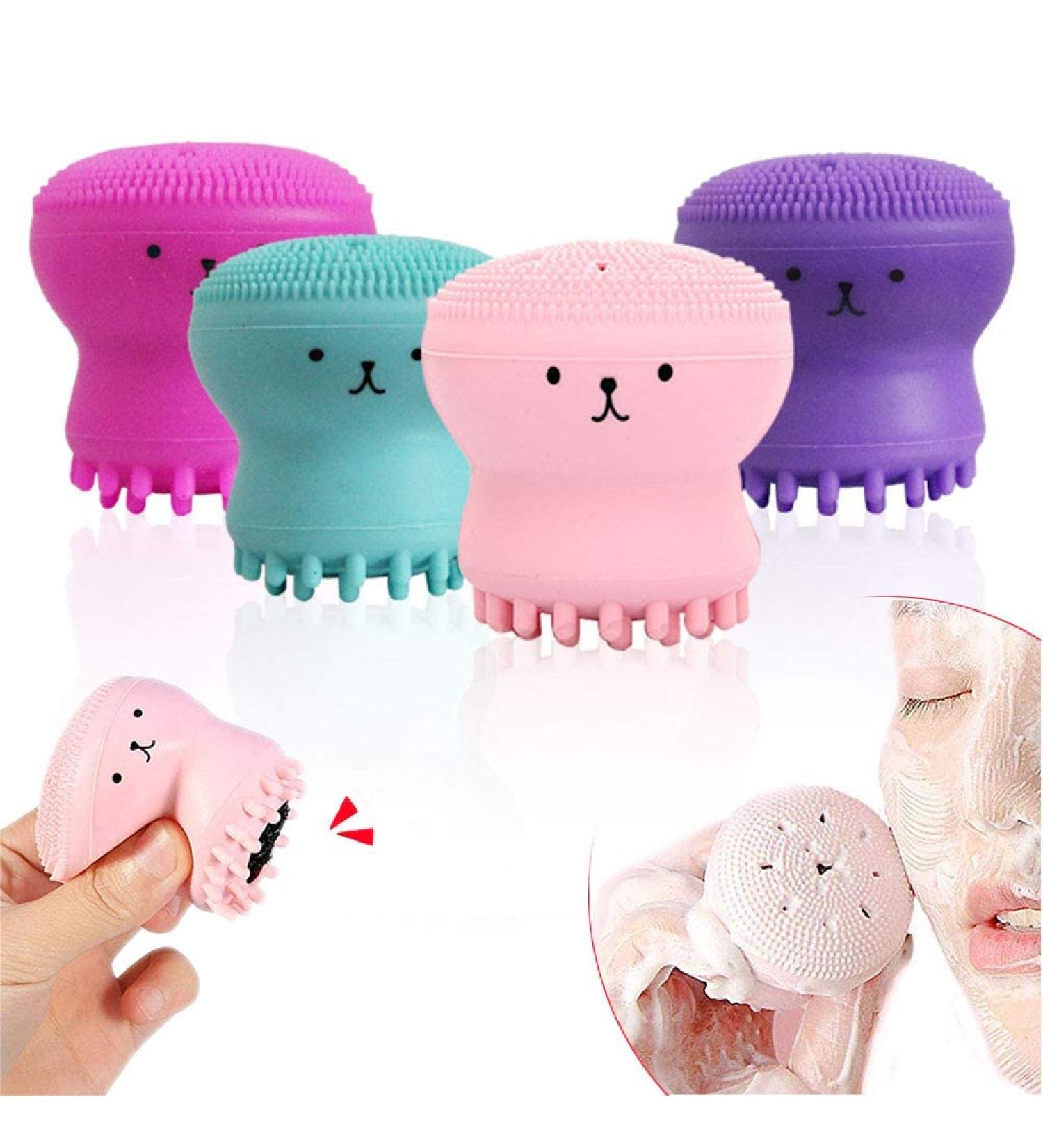 WhatUNeed Facial Cleaner Set - Silicone Face Cleaning Brush & Sponge for All Skin Types (4 Pieces) - Gentle & Effective Skin Care Tool - Buy Online on GoSupps.com