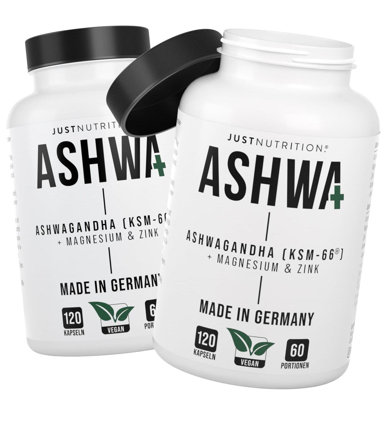 Buy Bio Ashwagandha KSM-66 - 600mg Daily Dose | Anti-Stress Formula with Zinc Magnesium & Vitamin B6 | Made in Germany | 240 Small Capsules - Buy Online on GoSupps.com