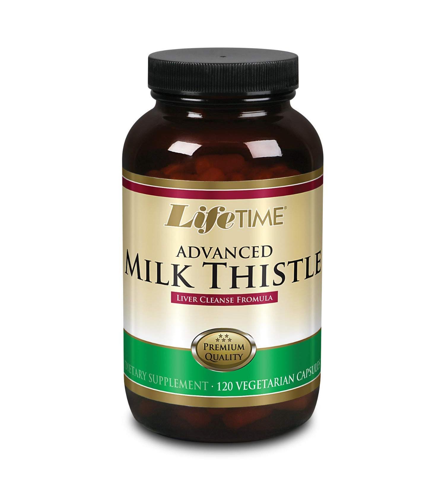 LIFETIME Milk Thistle Blend Liver Cleanse Formula | with Dandelion Root and Turmeric (120 CT) 120 Count (Pack of 1)