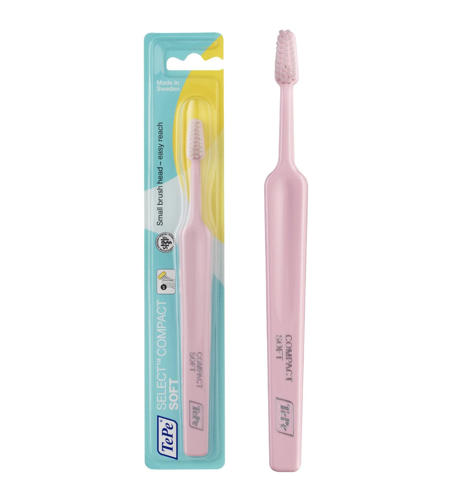 TEPE Select Compact Soft Toothbrush - Small User-Friendly Brush - Assorted Colors - 1 Count - Buy Online on GoSupps.com