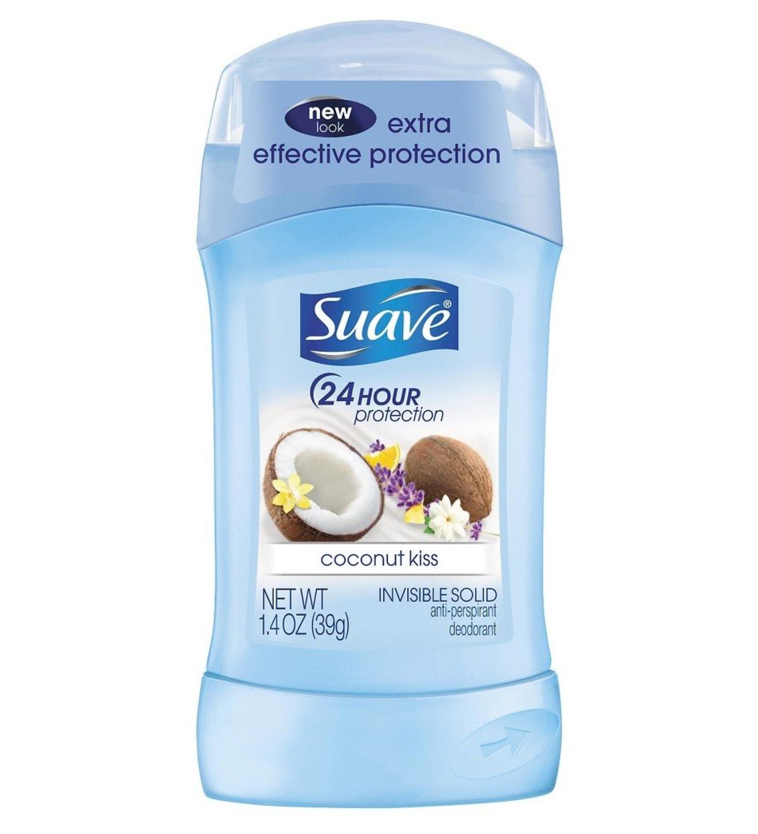 Suave Deodorant 1.4 Ounce 24Hr Coconut Kiss Invisible Solid (41ml) (2 Pack) Coconut 1.4 Ounce (Pack of 2)