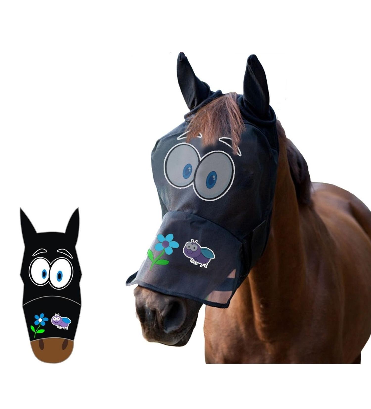 LTG PRO Horse Pony Cob Fly Mask Net Veil Hood Full Face Cartoon Polyester Ears Nose Protection (Cartoon Big Eyes Full) Cartoon Big Eyes Full - Buy Online on GoSupps.com
