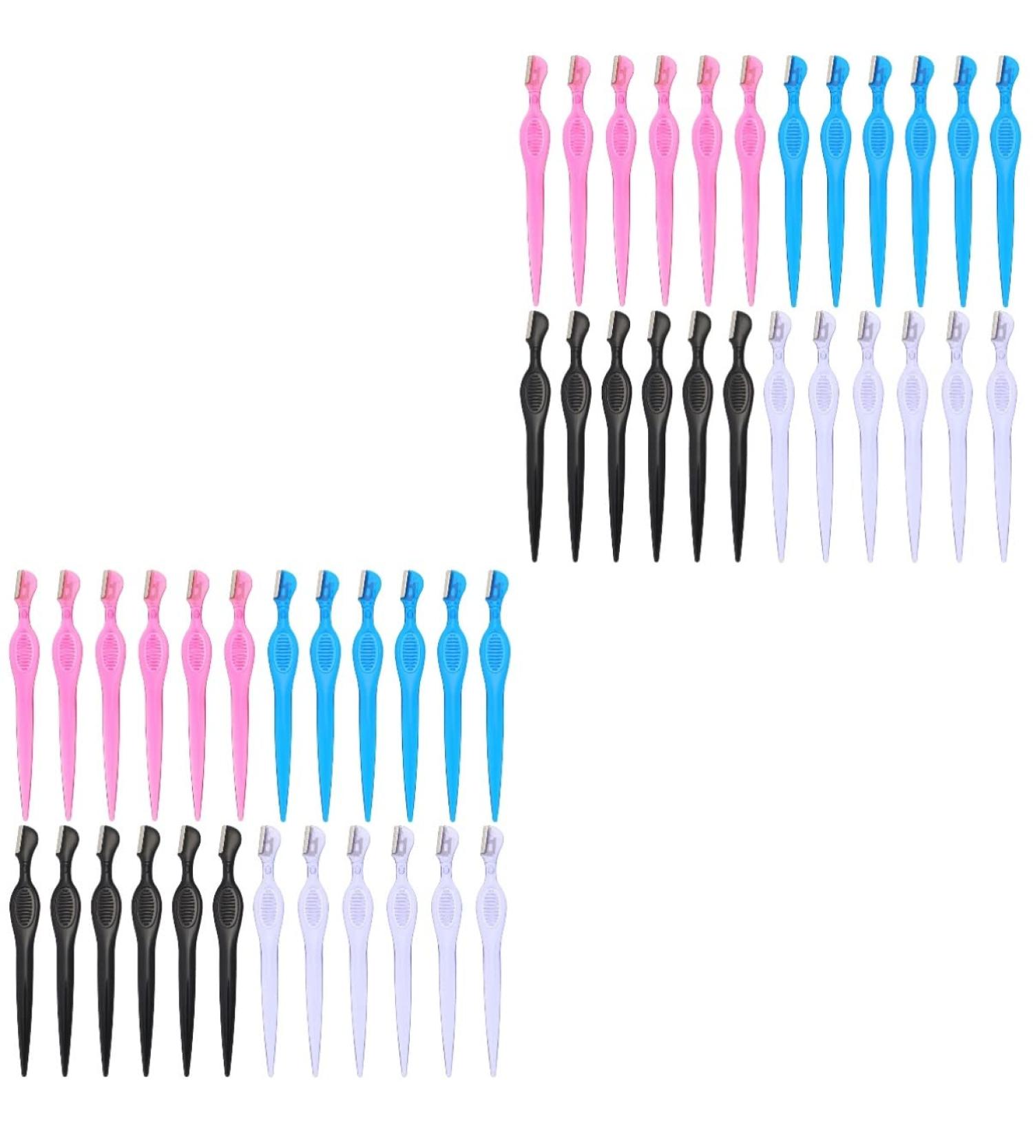 Fomiyes 48 STK Eyebrow Razor Kit - Mini Trimmer for Eyebrow & Face Hair Removal Travel-Friendly ABS Tools 12.5x2x0.2cm - Buy Online on GoSupps.com