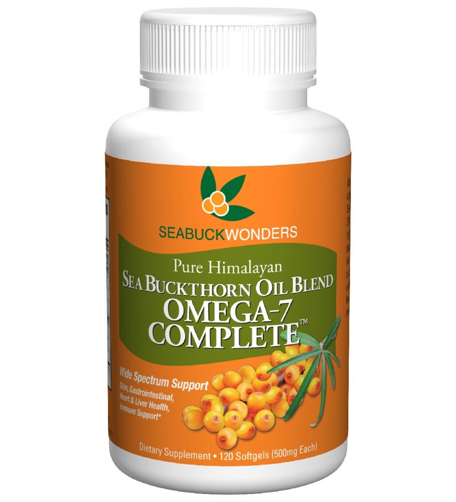 Sea Buckthorn Oil Blend - Omega-7 Complete Softgels - 120 Count - Buy Online on GoSupps.com