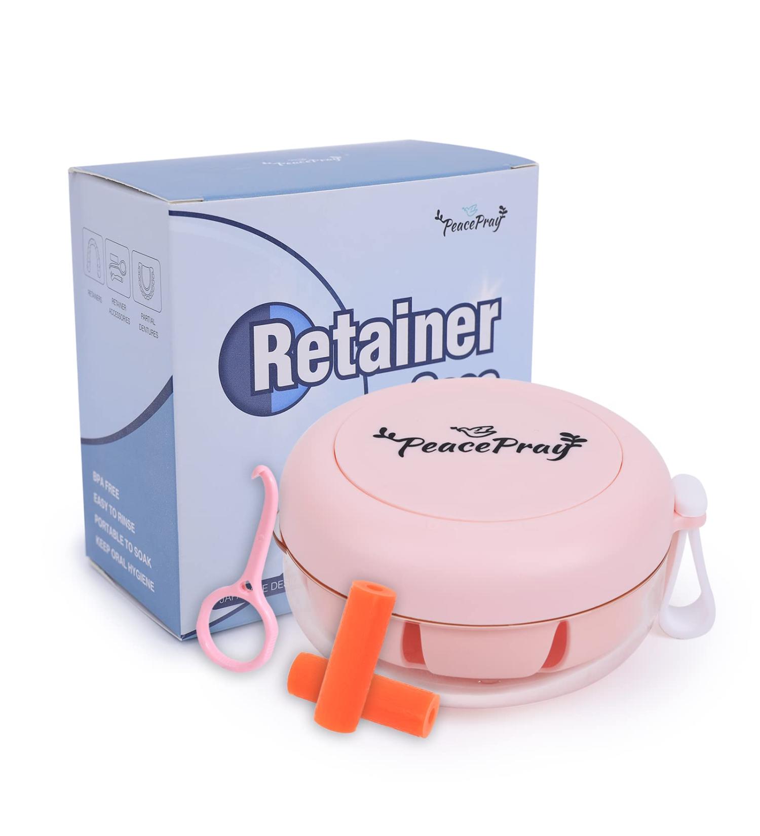 Sweet Pink Retainer Case Kit with Leak Proof Aligner Case, Chewies, Remover Tool, and Cleaner Tablets - Portable and Graceful for Lunch, Tea, and Travel - Buy Online on GoSupps.com