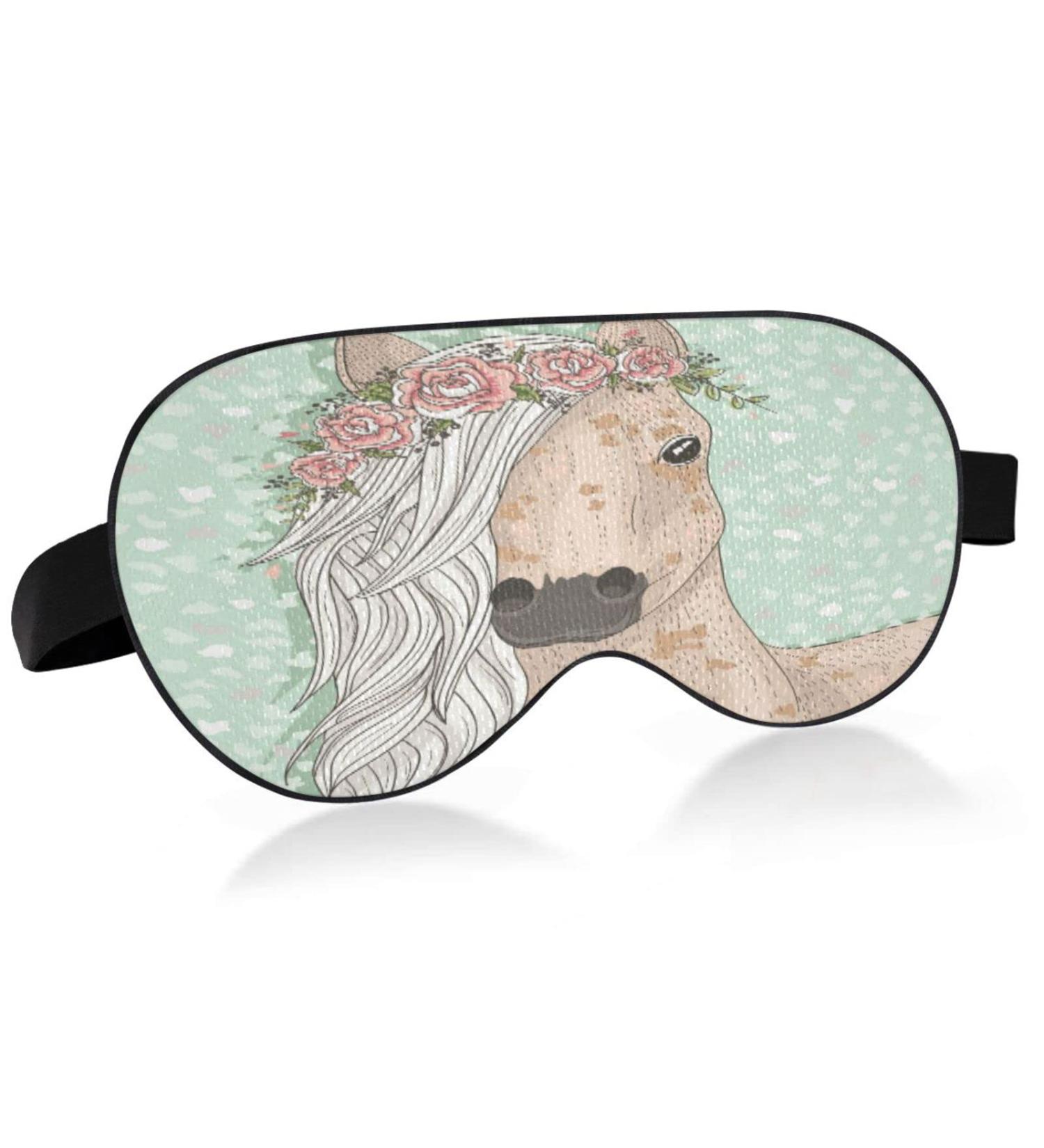 Xigua Flower Horse Sleeping Eye Mask | Adjustable Strap | Breathable Blackout Comfort | For Men & Women - Buy Online on GoSupps.com
