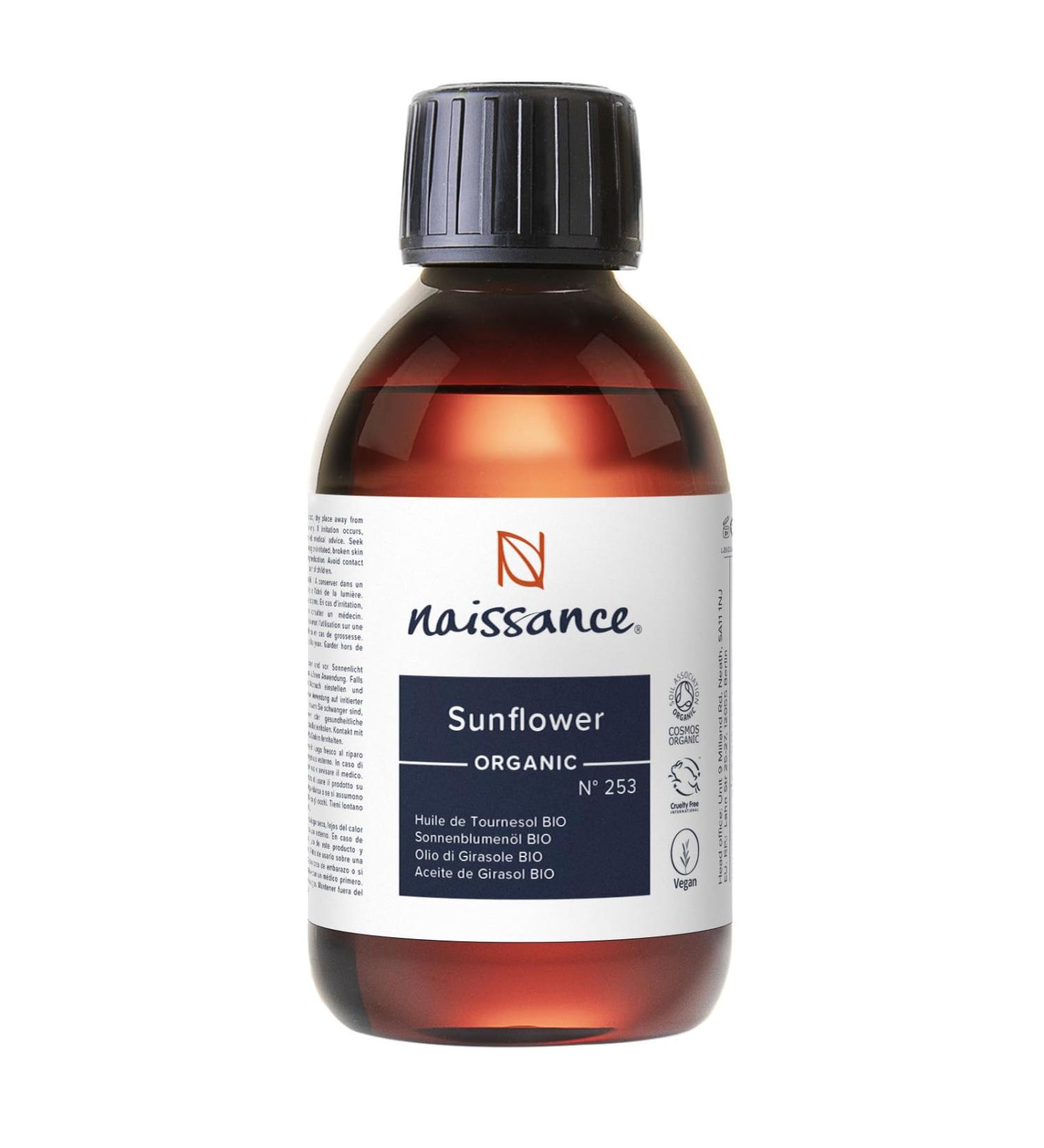 Organic Naissance Sunflower Oil 250ml - 100% Pure & Certified - International Shipping Available - Buy Online on GoSupps.com