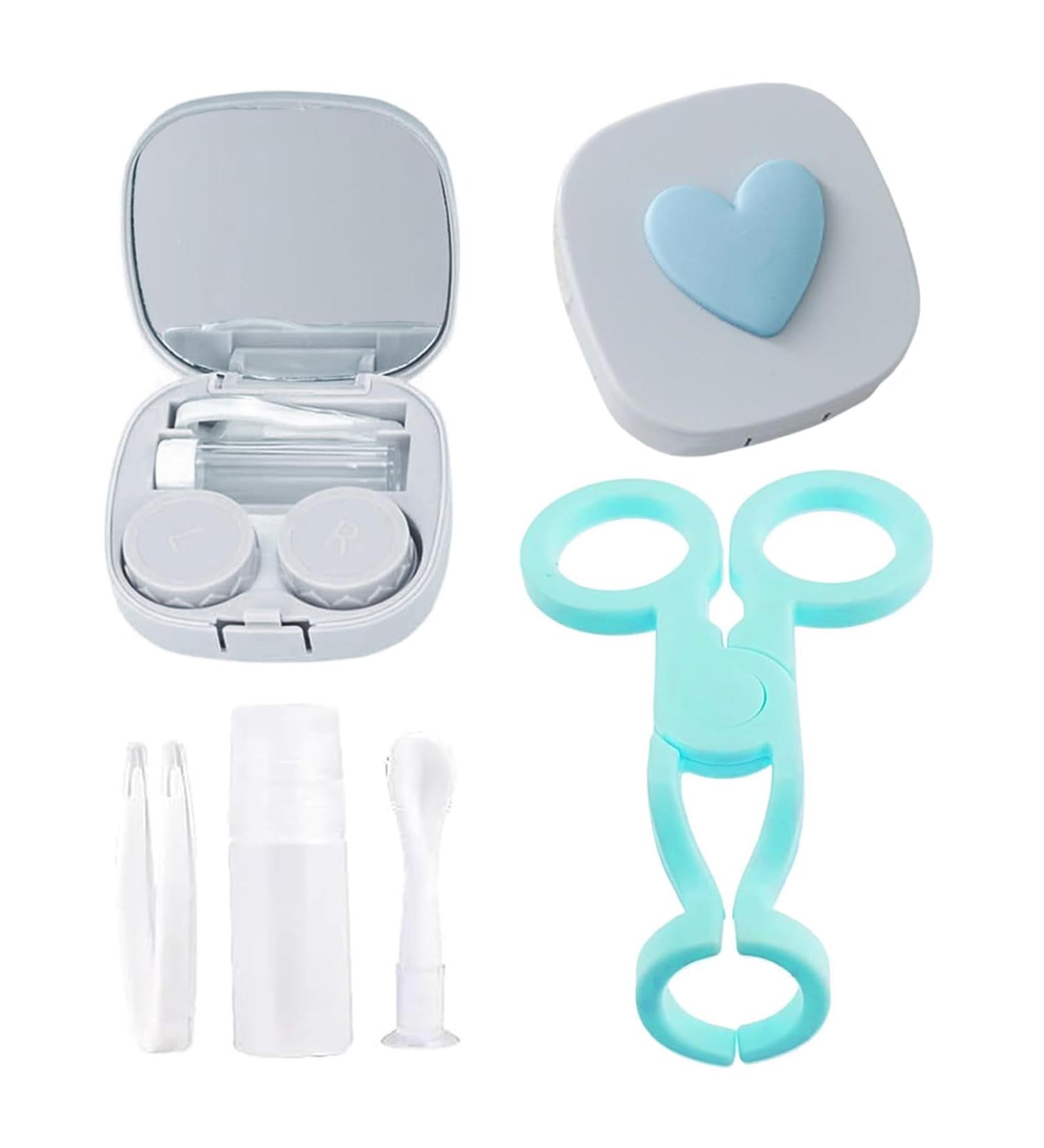 Xoelle Contact Lens Container Set - Portable Holder with Tweezers & Mini Travel Box | Perfect for International Use - Buy Online on GoSupps.com