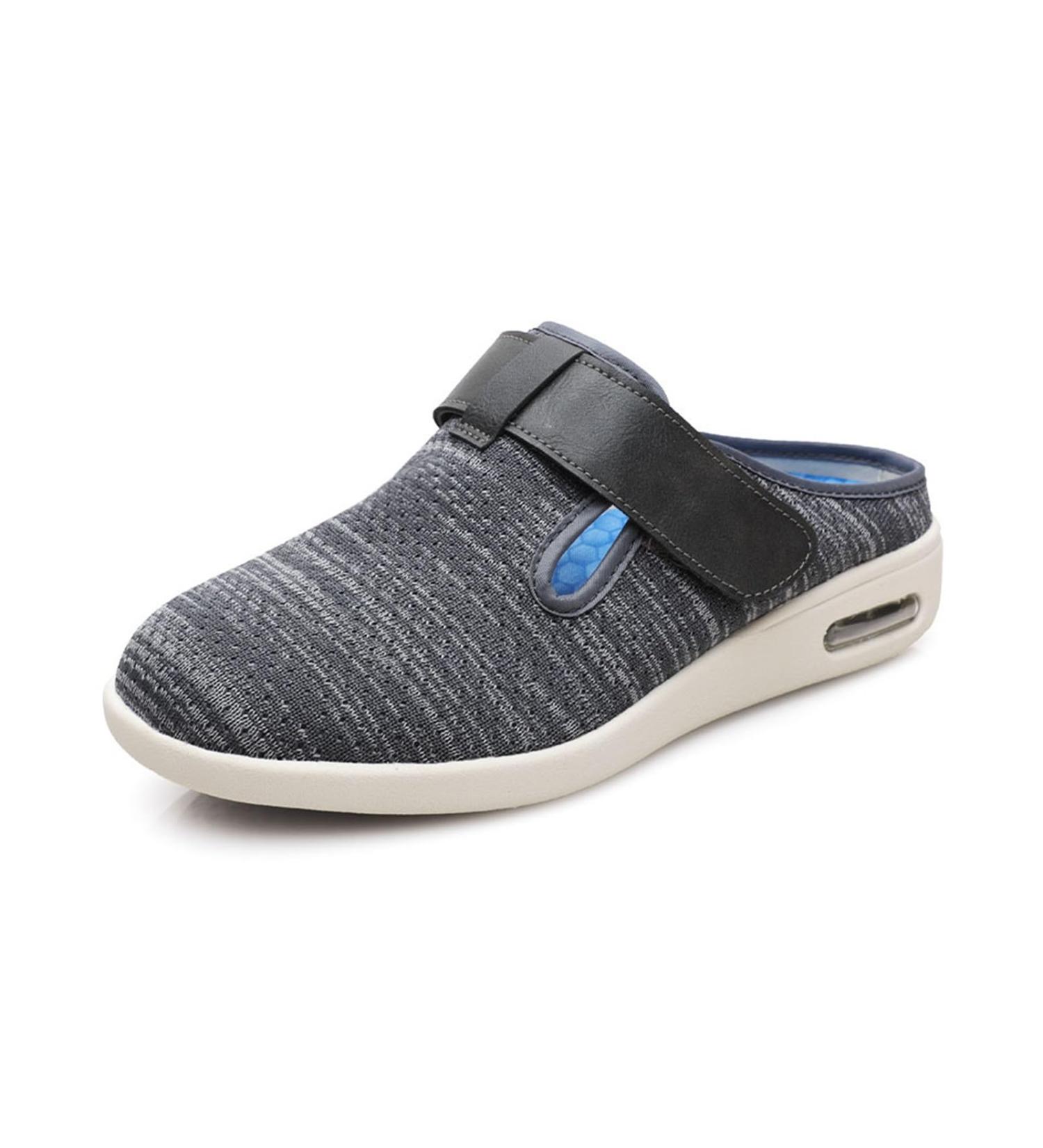 Mens Diabetic Slippers - Adjustable Backless Air Cushion Comfort Sneakers for Swollen Feet | Lightweight Non-Slip | Size 11 Dark Gray - Buy Online on GoSupps.com