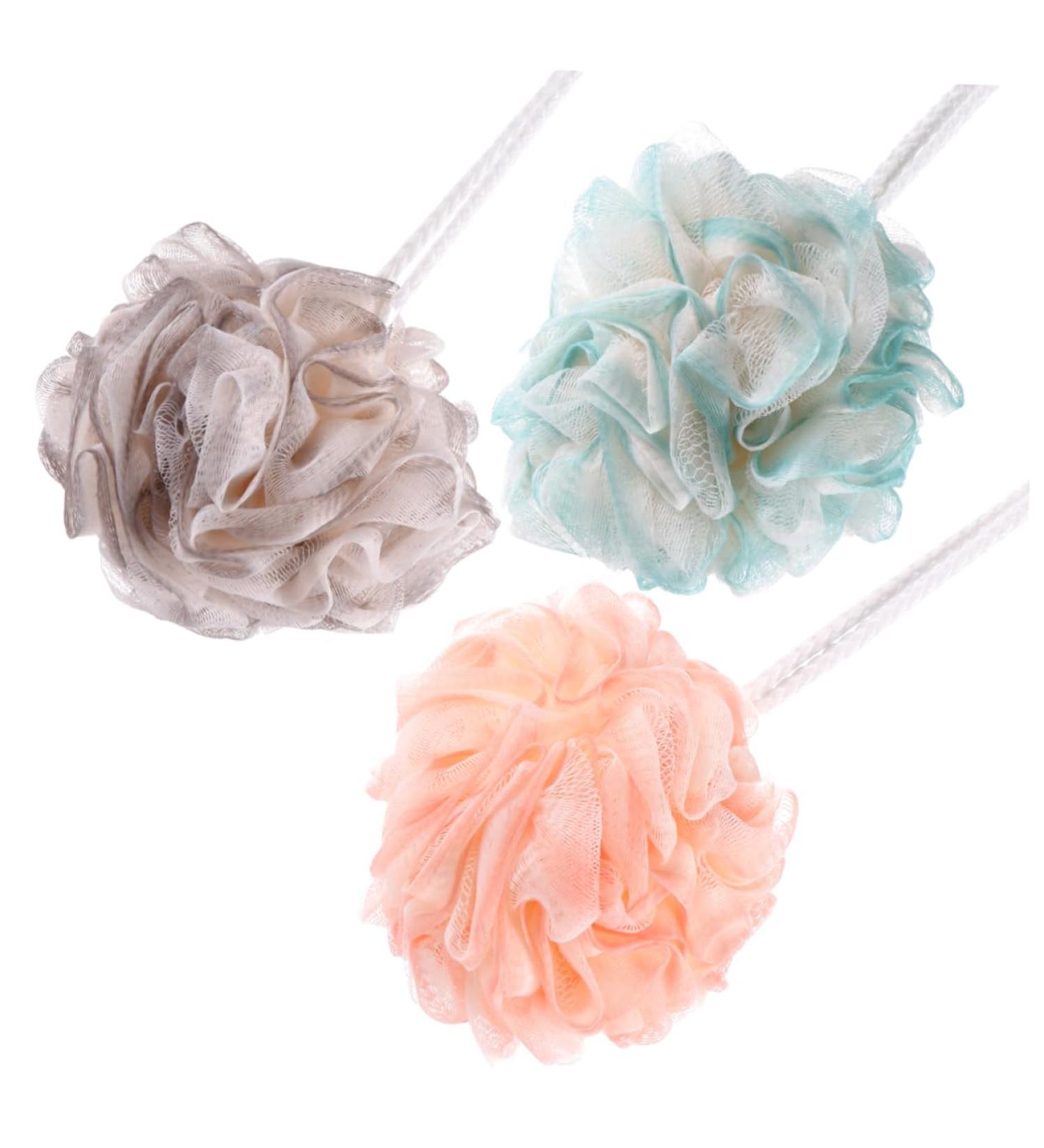 3pcs Bath Ball Bubble Making Net - Shower Poufs & Scrubbers for Luxurious Home Spa Experience - Buy Online on GoSupps.com